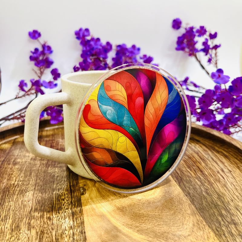 Premium Acrylic Coasters Set of 4 - 6mm Thick, 3.5 Inch Round - Durable & Stylish for Home, Kitchen, Office & Dining Table Decor - Perfect for Parties, Coffee Shops & Gifts