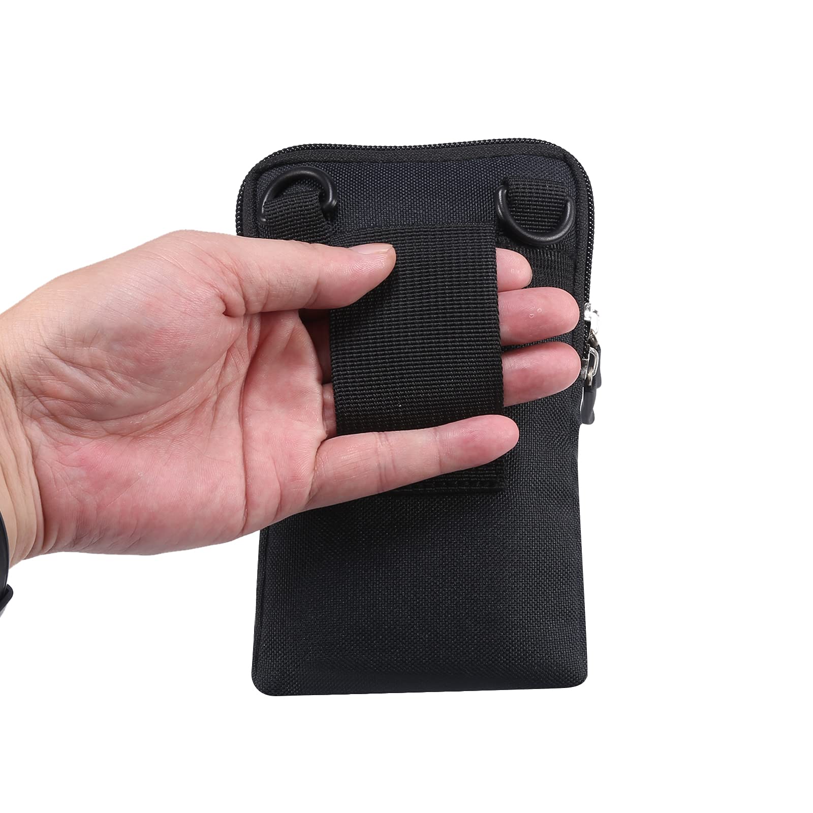 Men's Black Crossbody Shoulder Bag & Waist Pouch - 7.2