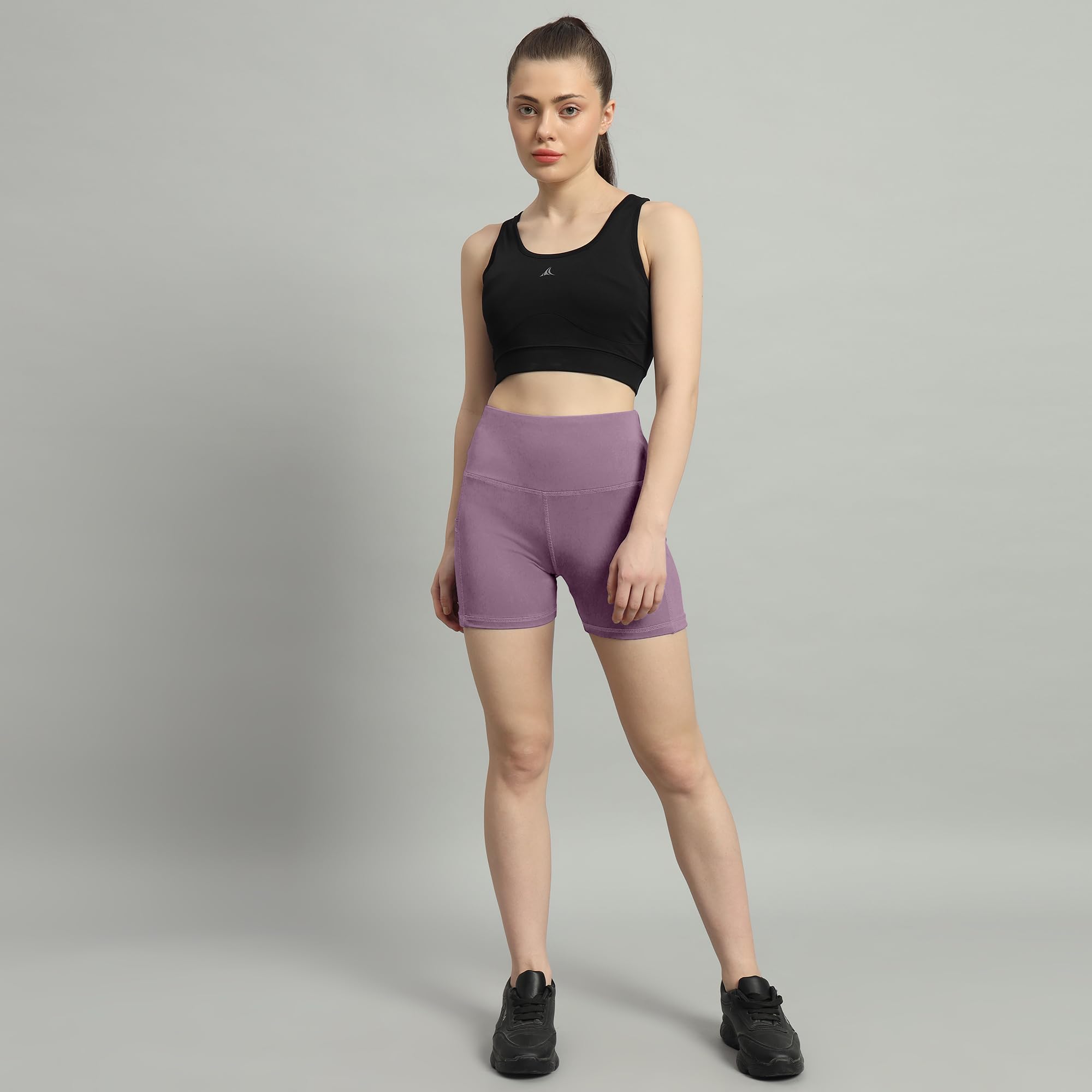 Mehrang High Waist Workout Shorts for Women - Midnight Sky Yoga Bike Shorts with Elastic Waistband & Pockets | Perfect for Gym, Running, Cycling & Lounge Wear
