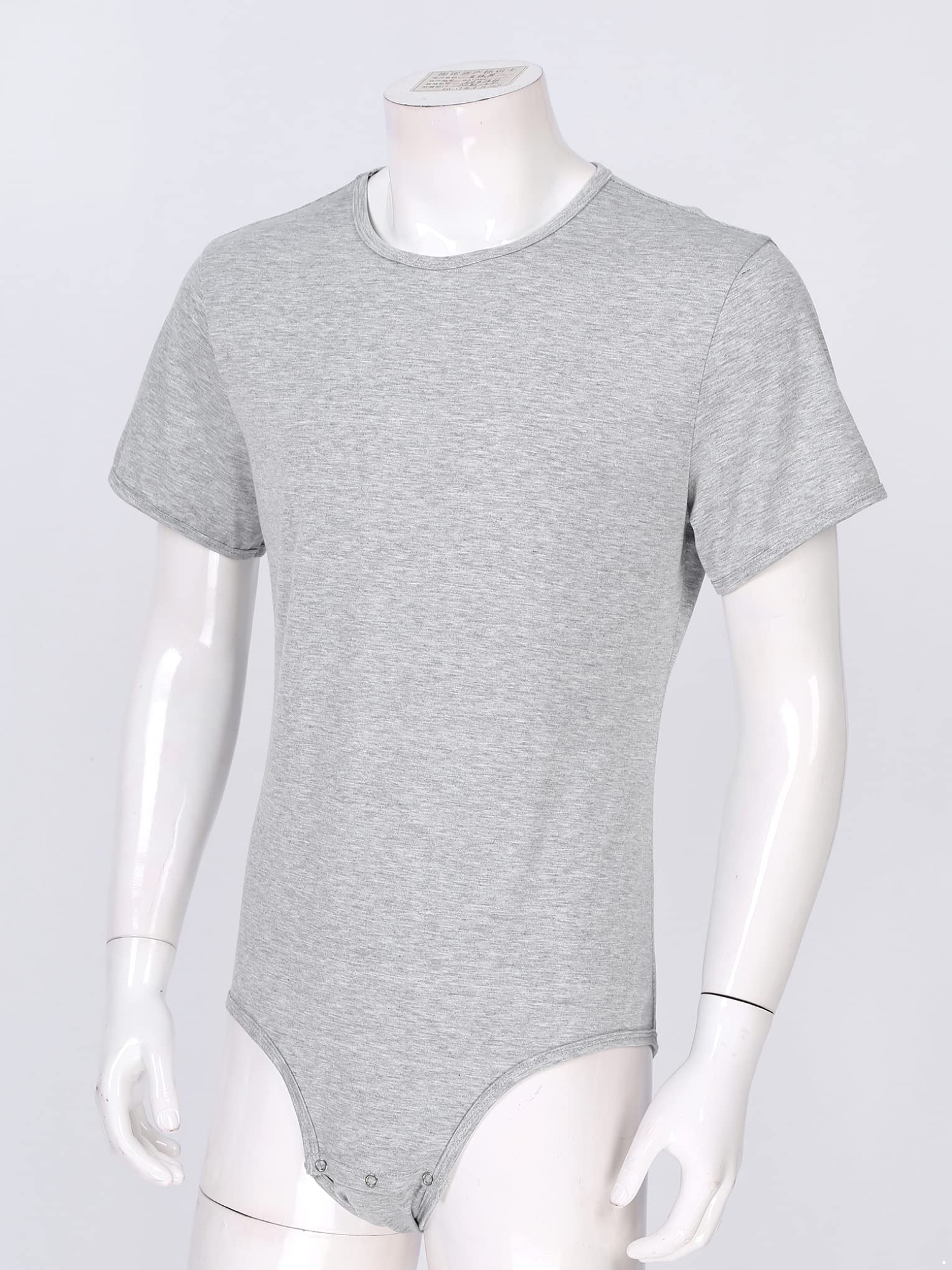 Men's Short Sleeve Bodysuit - Breathable Undershirt with Snap Crotch for Comfort | Perfect for Workout, Yoga, and Sleepwear