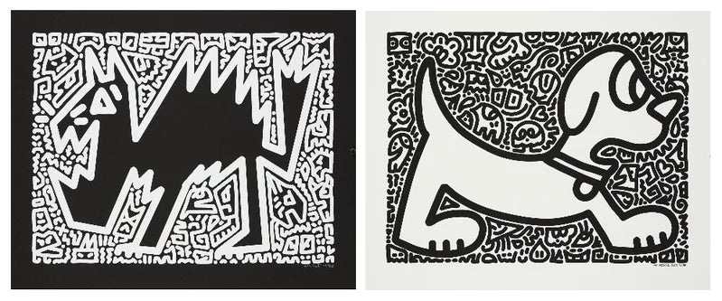MR DOODLE 'WOOF!' & 'MEOW!' Dog and Cat Art Print - Cute Animal Wall Decor for Pet Lovers - Perfect for Living Room, Bedroom, or Nursery