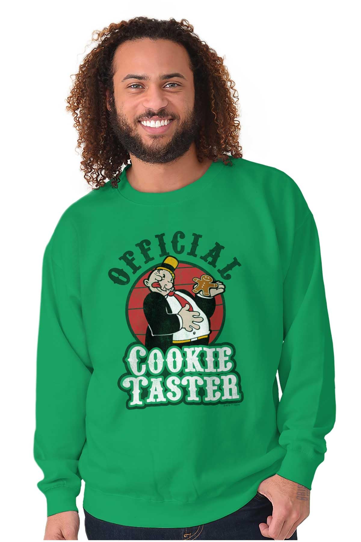 Funny Popeye & Wimpy Christmas Cookies Sweatshirt for Men & Women - Vintage Cartoon Holiday Pullover for Christmas Parties & Gifts