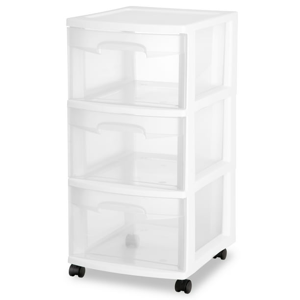 3-Drawer Rolling Storage Cart with Wheels - Organize Home, Office, or Classroom Supplies - Perfect for Craft Rooms, Dorm Rooms & Closets