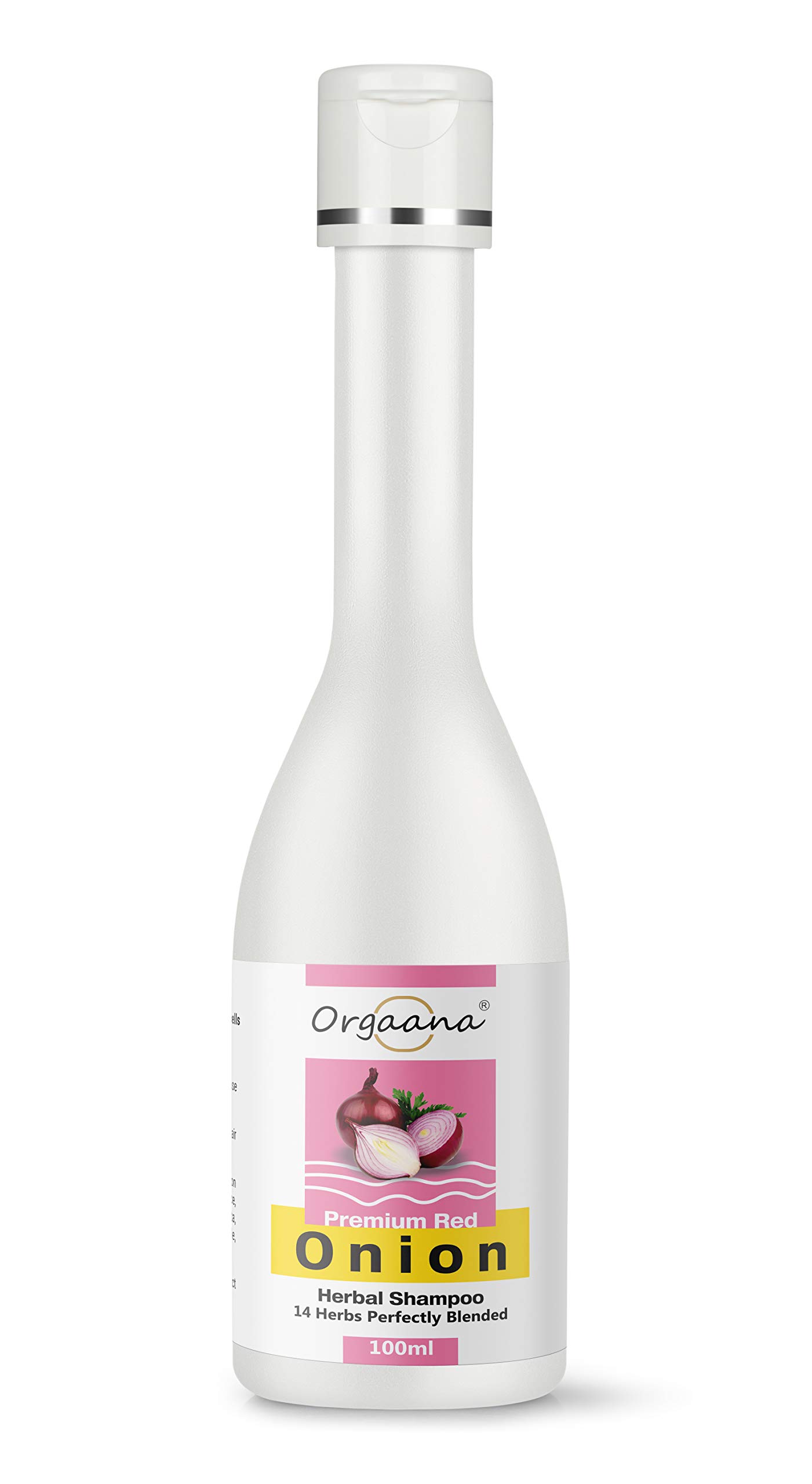 Orgaana Natural Premium Onion Shampoo for Hair Growth & Hair Fall Control - Sulfate & Paraben Free with Pure Essential Oils - No Mineral Oil or Artificial Fragrance - 3.38 fl oz - Ideal for Men with Thinning Hair & Scalp Care