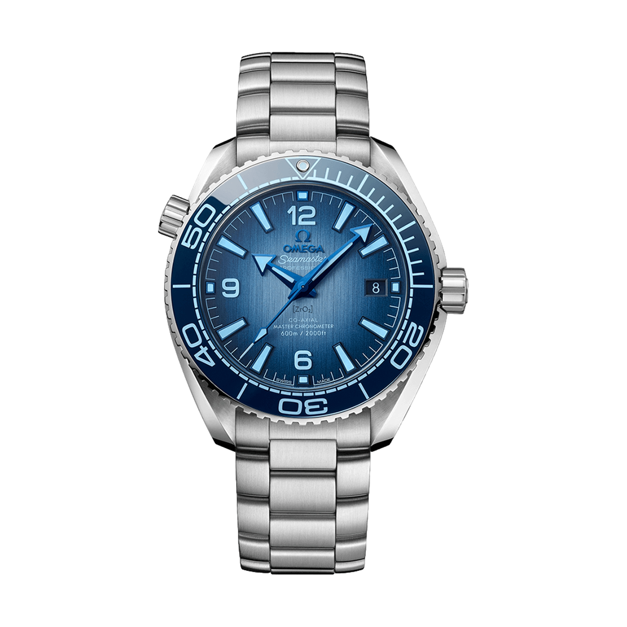 Omega Seamaster Planet Ocean 600m Co-Axial Master Chronometer Men's Dive Watch - Blue Dial on Stainless Steel Bracelet for Professional Diving & Luxury Style