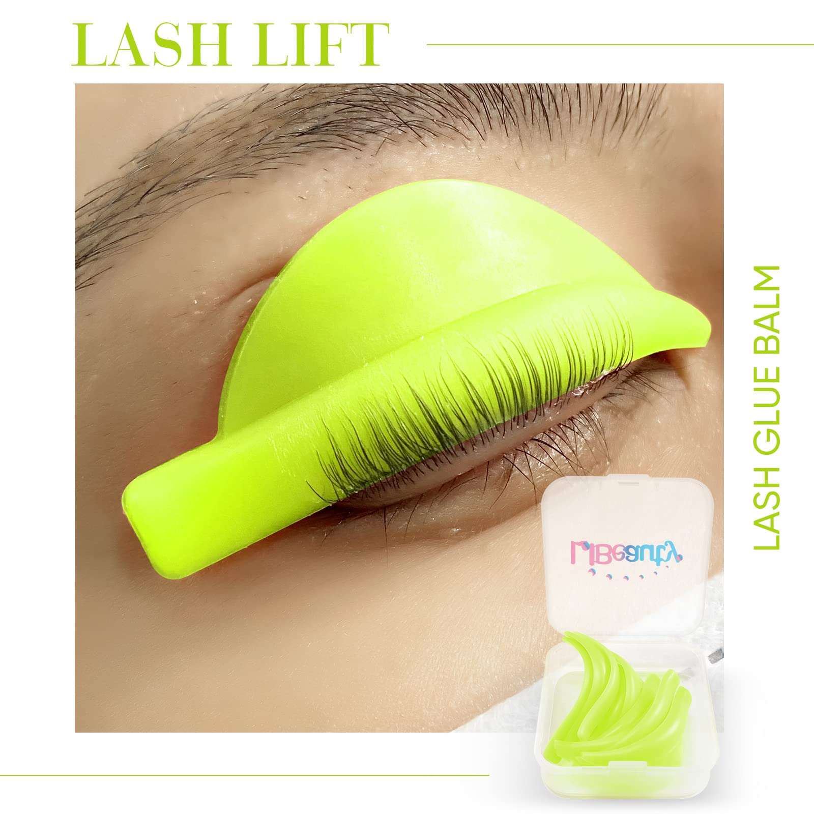 Libeauty Reusable Eyelash Lift Shield Pads - 10 Pcs Lash Perming Curler Kit with Lower Eyelash Pads & Lifting Rods - Perfect for DIY Eyelash Perming at Home or Salon Use