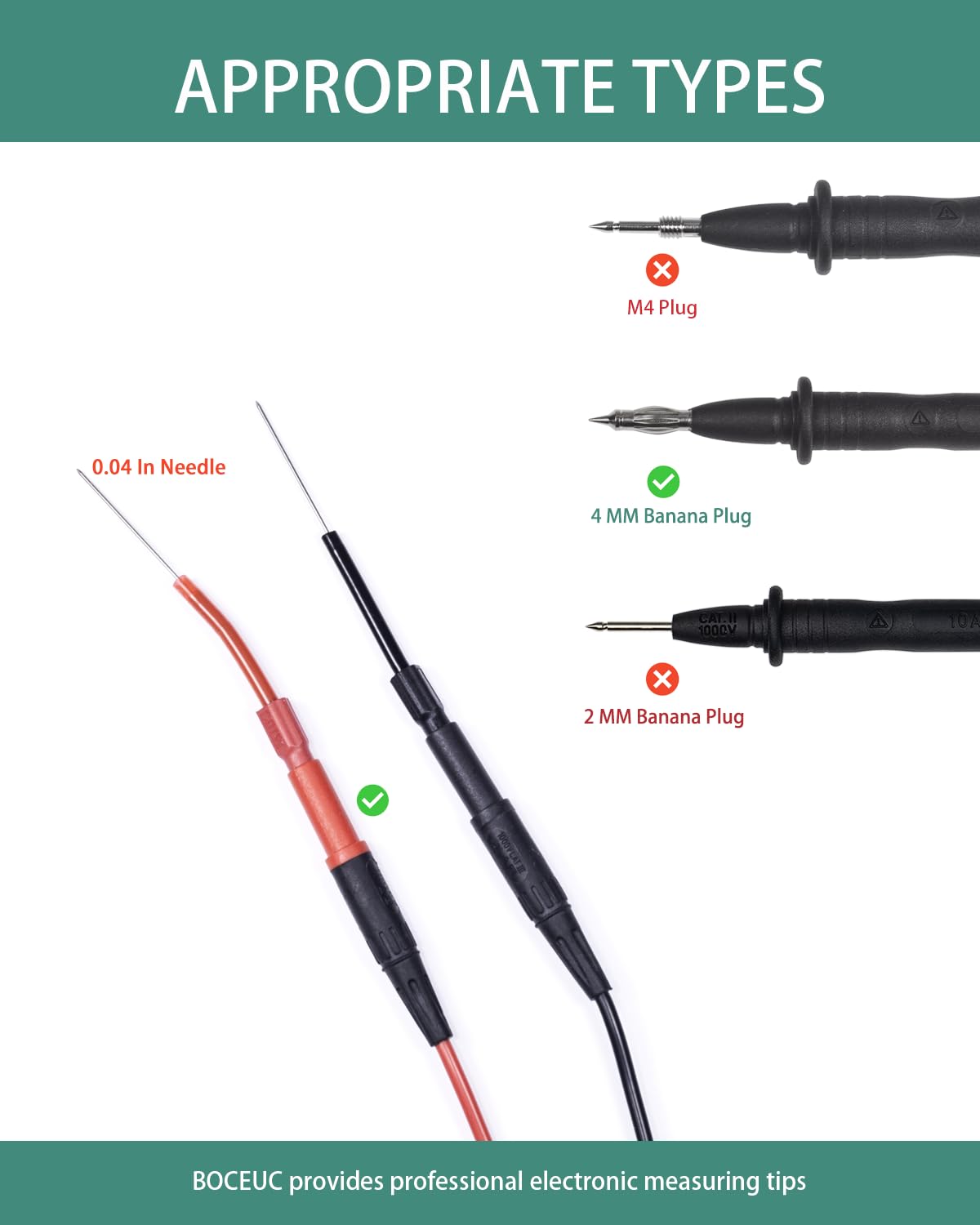 4-Piece Flexible Back Probe Kit - Automotive Diagnostic Test & Multimeter Repair Tools for Car Electrical Testing | Ideal for Mechanics & DIY Car Maintenance