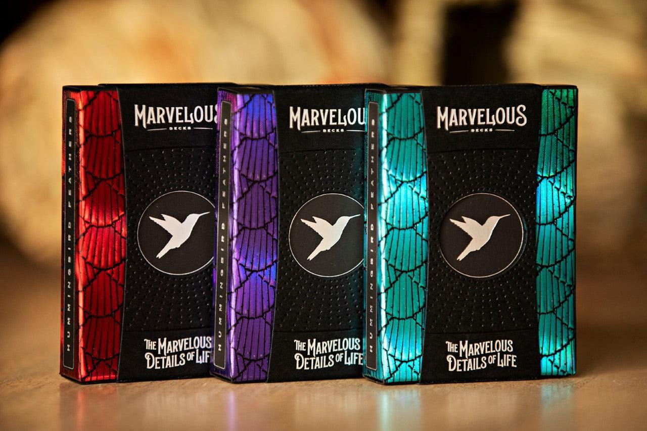 Premium Red Marvelous Hummingbird Feathers Playing Cards - Elegant Deck for Poker, Magic Tricks & Collectors | Perfect for Game Nights, Gifts & Cardistry