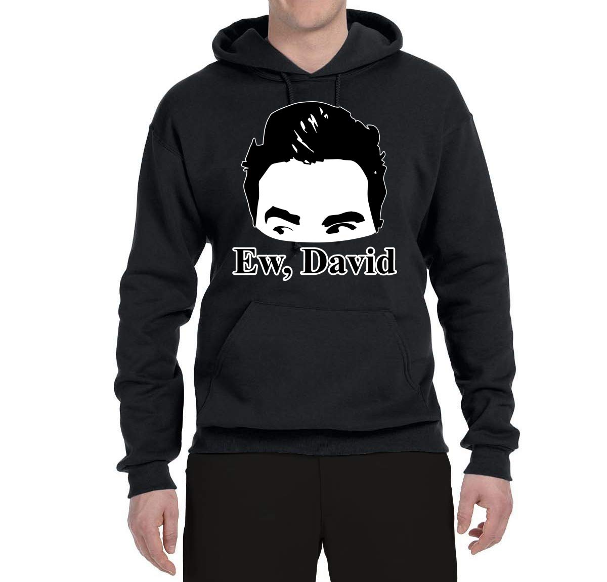 Wild Bobby Funny 'Ew, David' Meme Alexis & Moira Pop Culture Unisex Hoodie Sweatshirt | Schitt's Creek Inspired TV Show Merch | Perfect for Fans, Cosplay & Casual Wear