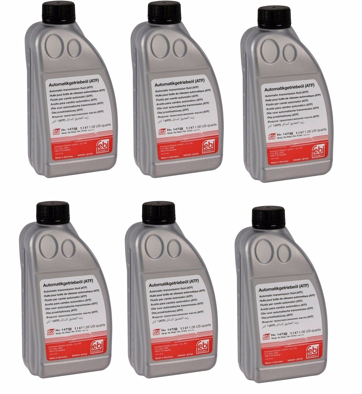6 Pack G052162A2 Transmission Fluid Bottles - Compatible with Audi & VW Vehicles - Perfect for Transmission Maintenance & Fluid Replacement