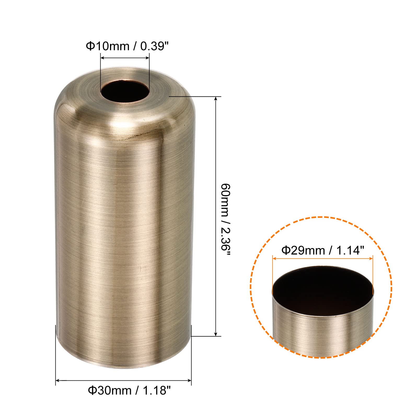 6 Pack PATIKIL E14 Lamp Socket Cup - Bronze Lamp Base Holder Cover Sleeve for Chandelier, Wall & Ceiling Lights | Decorative Lighting Accessories for Home, Bedroom, Living Room, Dining Room