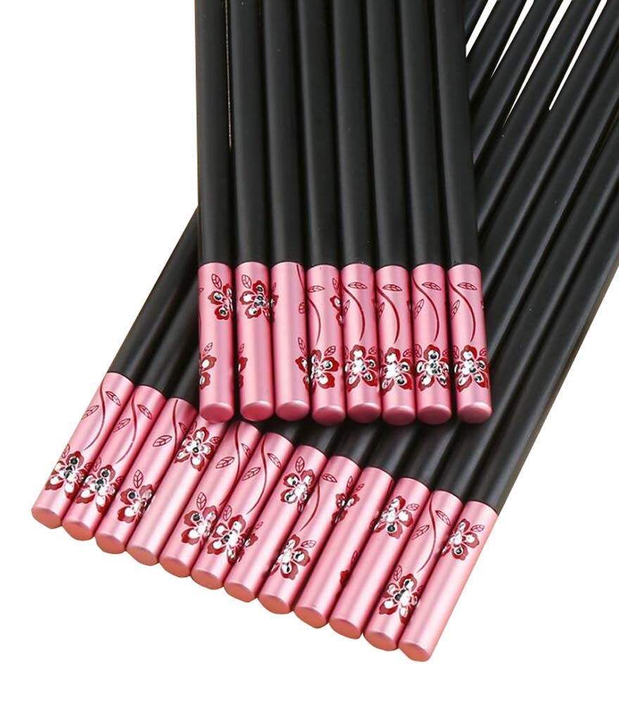 Premium 10-Pair Reusable Alloy Chopsticks Set for Home & Restaurant - Durable Stainless Steel Dinnerware Chopsticks for Asian Cuisine, Sushi, Noodles & Everyday Dining