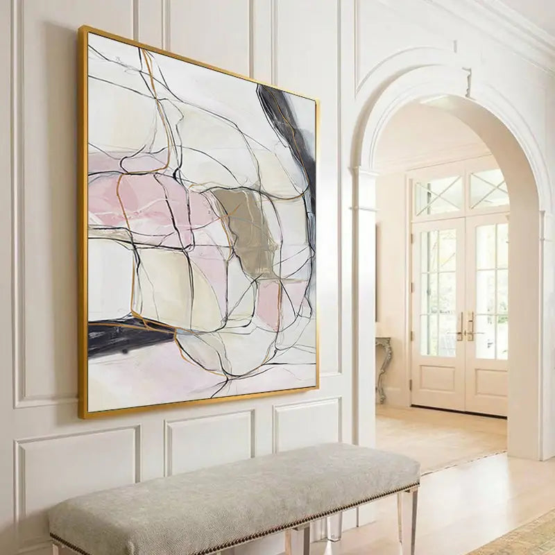 Abstract Painting #AB 006 - Modern Wall Art for Living Room, Bedroom & Office Decor | Handmade Canvas Artwork