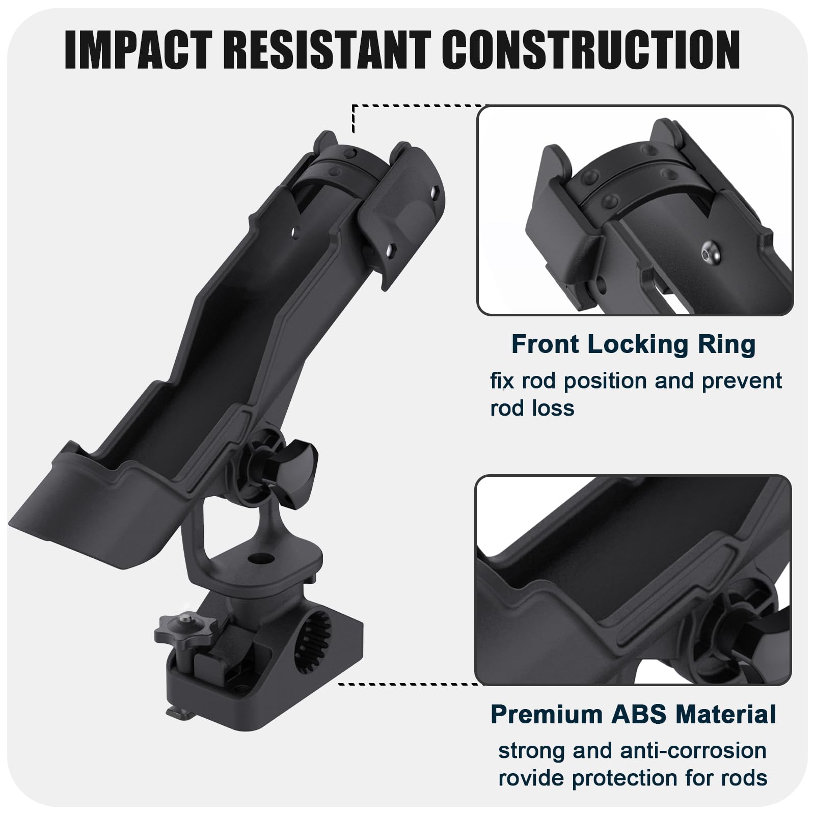 Adjustable 360° Fishing Rod Holders for Boats - Combo Mount Fishing Pole Holders & Rack | Perfect for Saltwater, Freshwater & Offshore Fishing