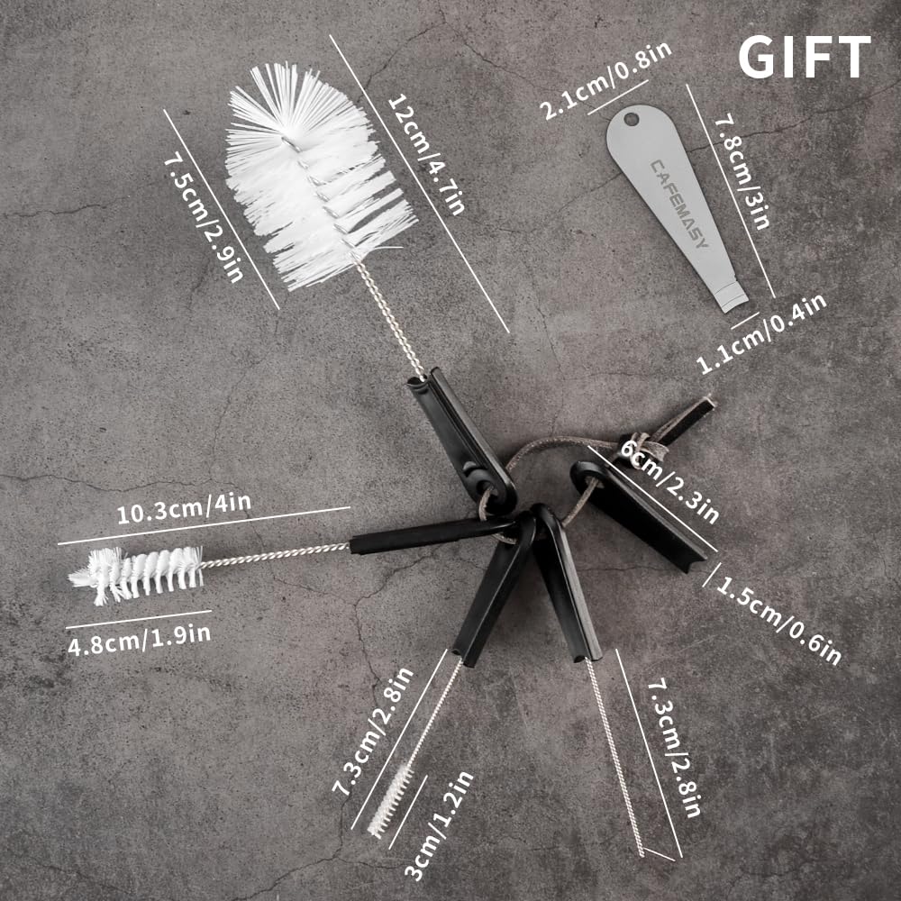 **CAFEMASY 5-Piece Espresso Machine Cleaning Brush Set - Barista Tools for Group Head, Steam Wand, Milk Frother & Drip Tray - Perfect for Home & Commercial Coffee Makers (Ideal for Espresso Machines, Coffee Mugs & Barista Maintenance)**