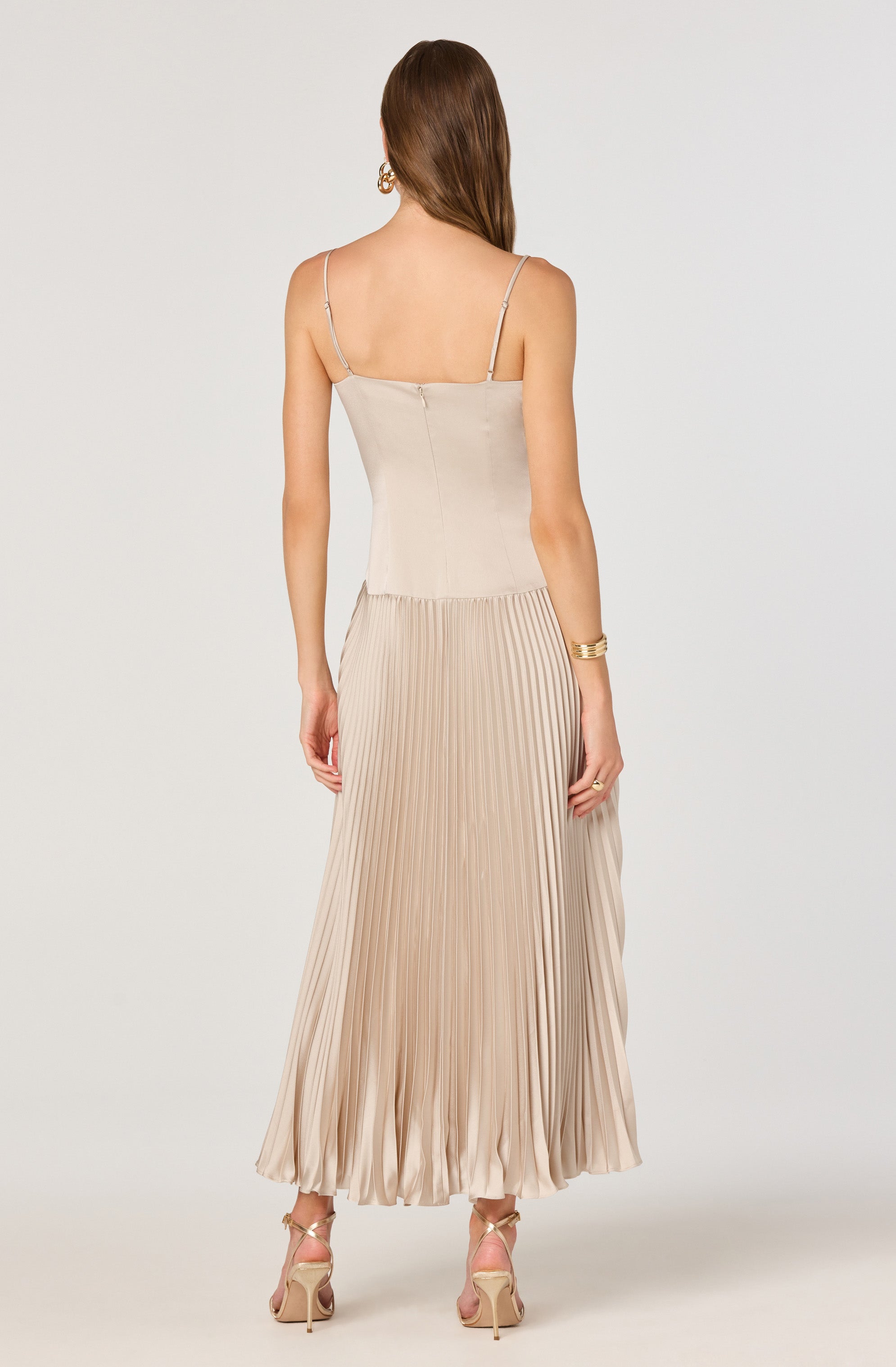 Elegant Pleated Drop Waist Maxi Dress for Women - Flowy Summer Beach Dress, Boho Chic Wedding Guest Dress, Casual Party & Vacation Outfit
