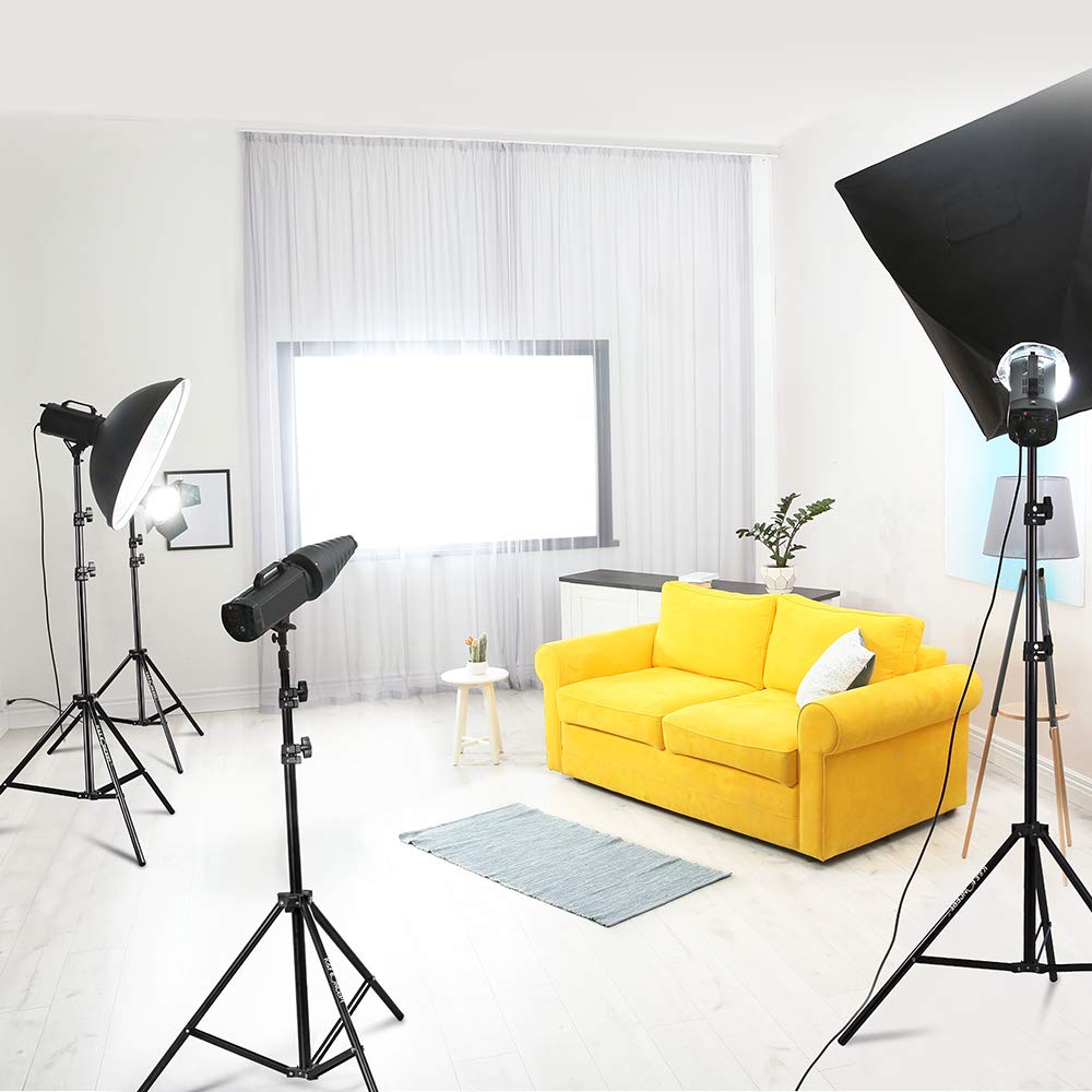 K&F Concept 4 Pack Aluminum Light Stands with Ball Head & Hot Shoe - Professional Photography Equipment for Video, Portrait, Product Shoots - Perfect for Reflectors, Softboxes, Umbrellas & Backdrops - Ideal for Studio, Outdoor & Event Photography