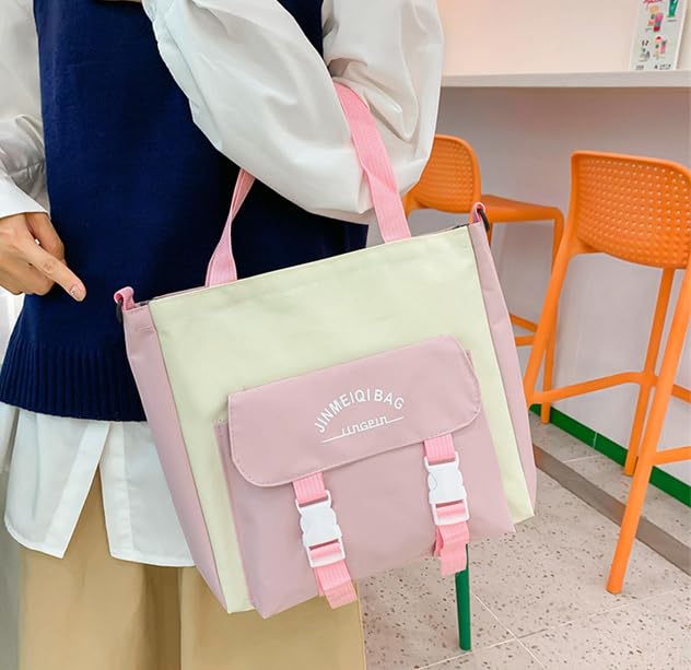 5Pcs Kawaii Cute Backpack Set for School - Aesthetic Pink Backpack with Accessories | Perfect for Girls, Teens & College Students | School Supplies, Travel & Daily Use