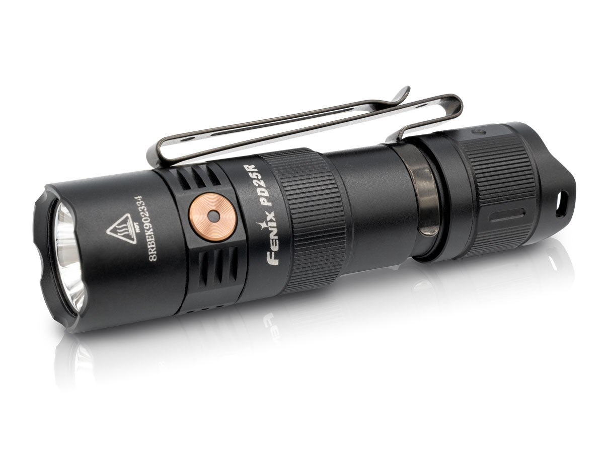 Fenix PD25R Rechargeable EDC Flashlight - 1200 Lumens, USB-C Charging, Compact Tactical Light for Camping, Hiking & Emergency Use