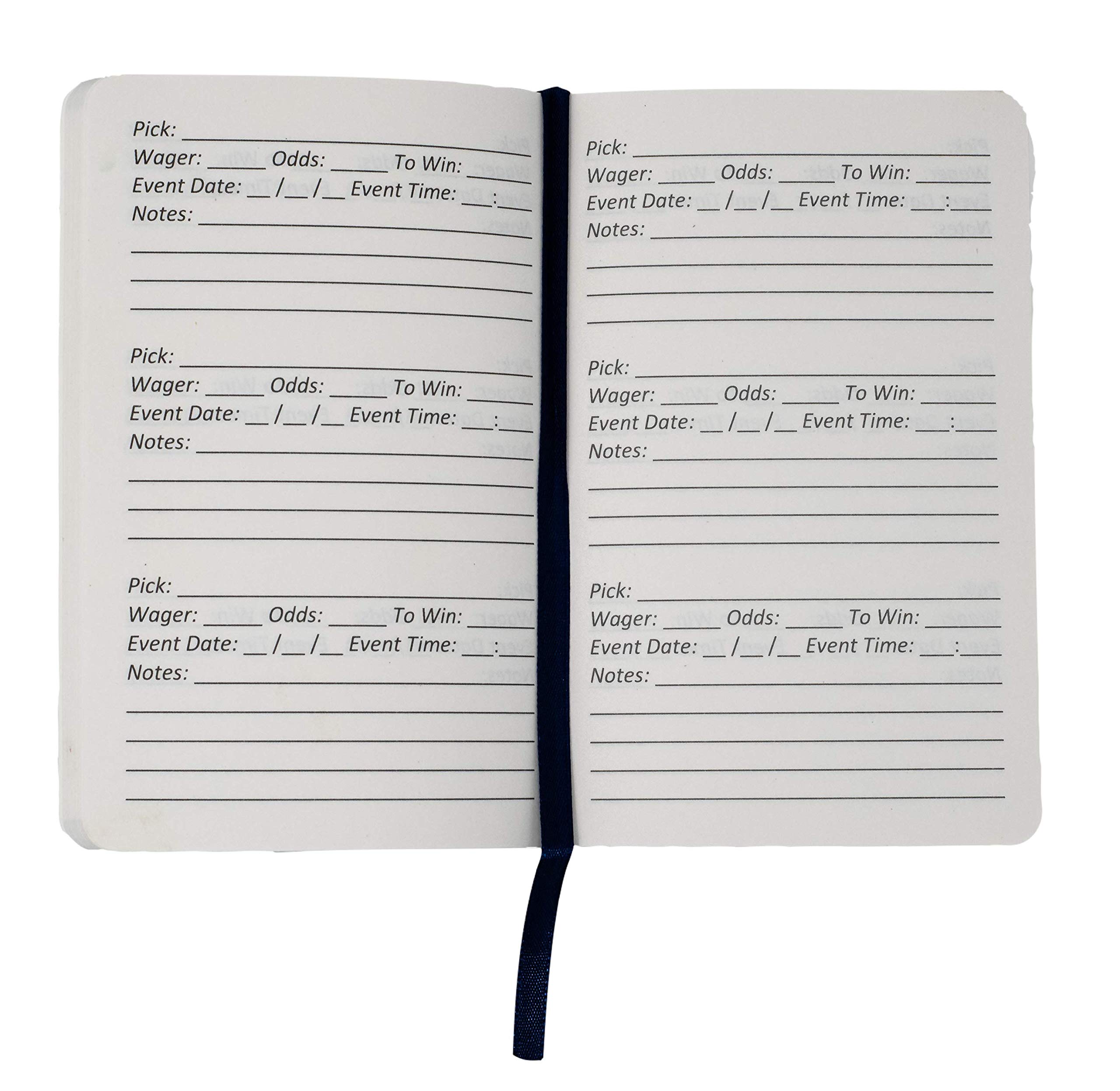 MoneyLine Sports Betting Notebook - 3.5 x 5.5 Inch Betting Tracker Journal with 100 Pages - Navy Blue Football Basketball Baseball Sports Gambling Log Book - Perfect for Tracking Wagers, Odds & Results On-The-Go