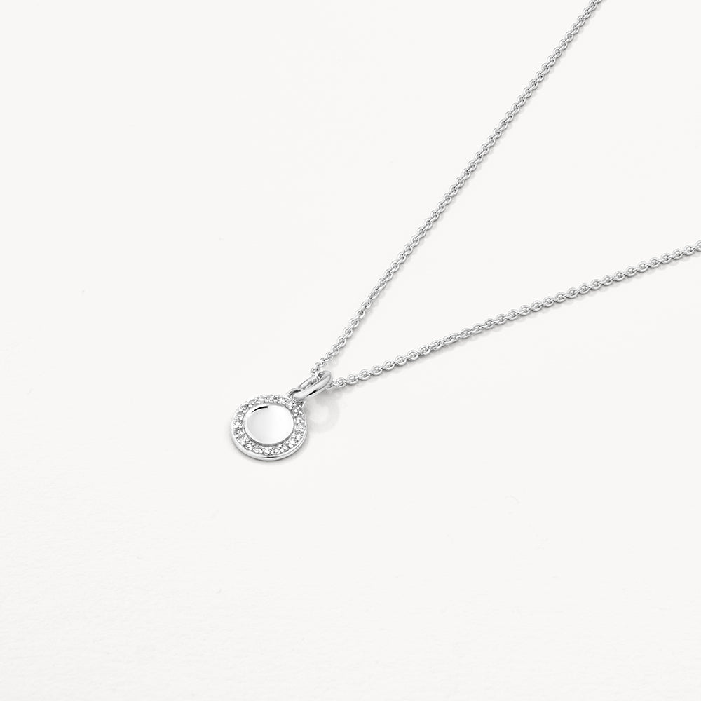 Elegant Silver Diamond Mini Disc Necklace for Women - Perfect for Everyday Wear, Date Nights & Special Occasions