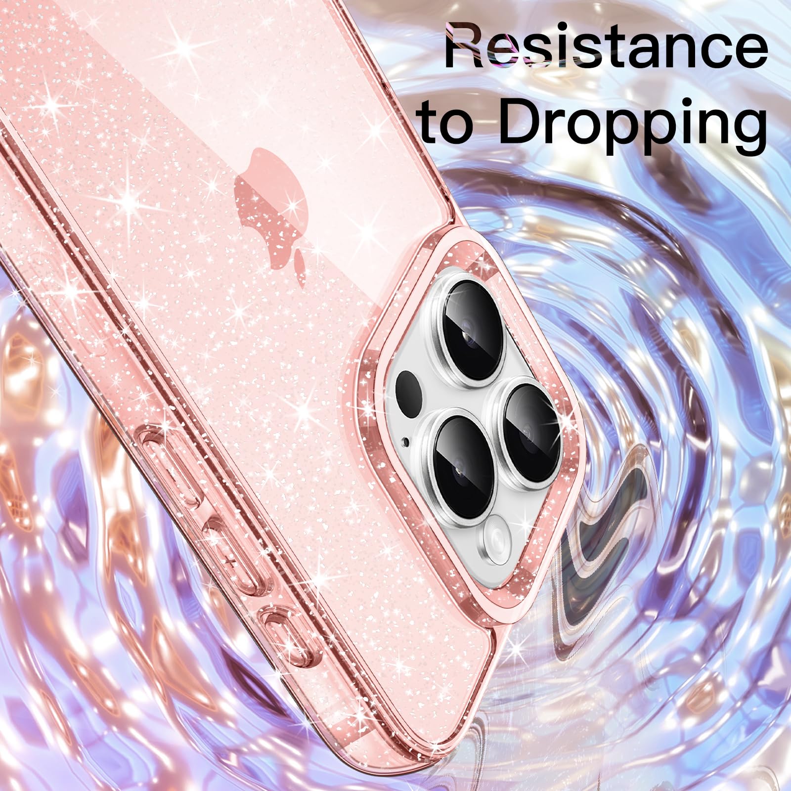 JETech Glitter Case for iPhone 16 Pro Max 6.9-Inch | Sparkle Bling Shockproof Bumper Cover | Cute Protective Phone Case for Women & Girls (Pink) | Perfect for Parties, Daily Use & Gift Giving
