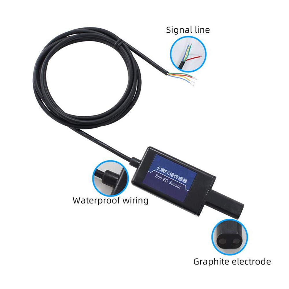 Taidacent RS485 Soil EC Sensor Probe - 4-20mA/0-5V/10V Analog Output for Agricultural Greenhouse Monitoring | Electrical Conductivity Meter for Hydroponics, Smart Farming & Precision Agriculture