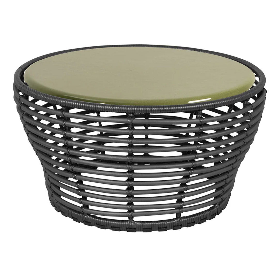 Outdoor Wicker Coffee Table - Medium Size, Weather-Resistant Rattan Basket for Patio, Garden, and Poolside Relaxation