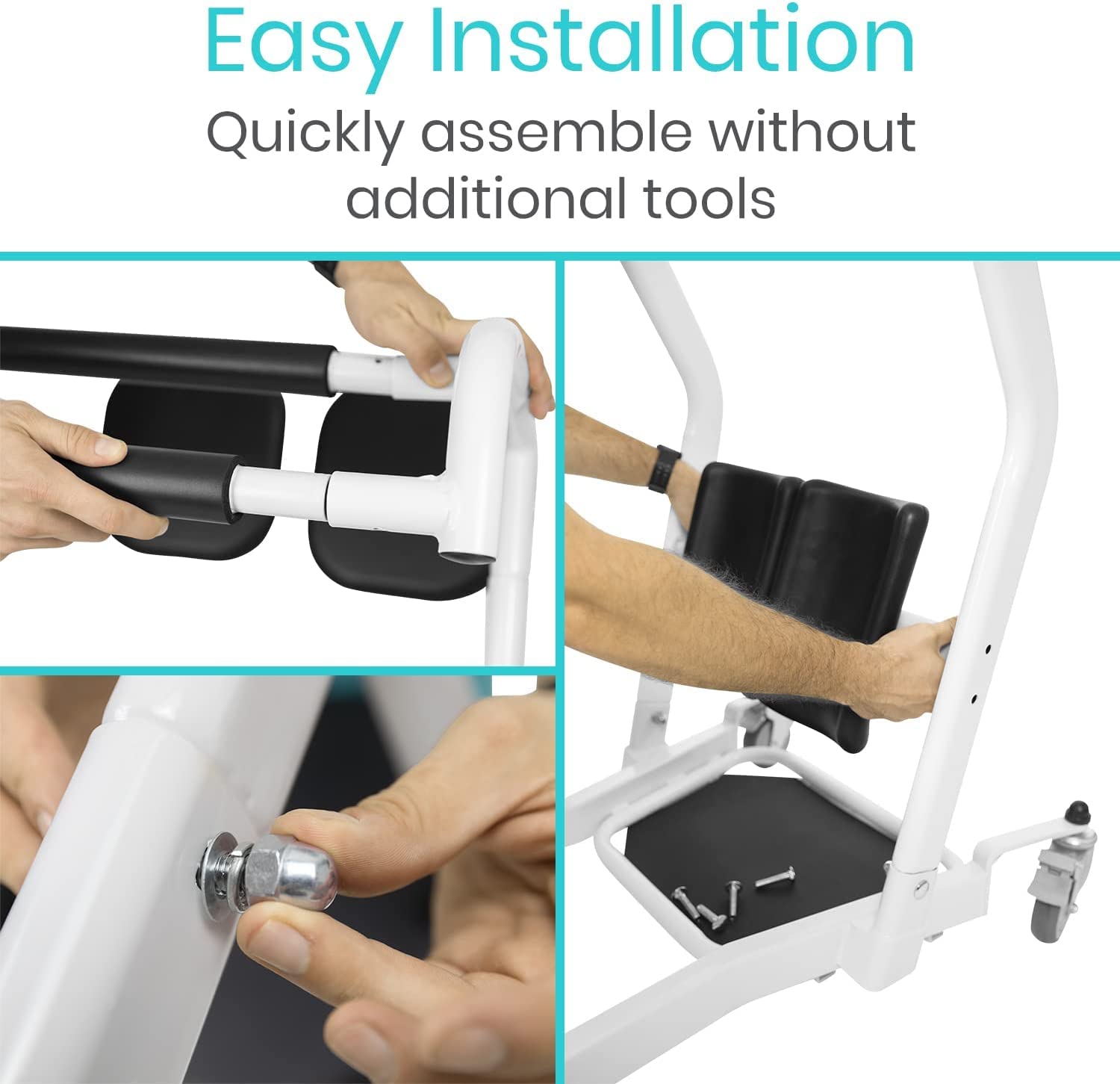 Vive Sit to Stand Lift & Transfer Sling - Elderly Stand Assist Mobility Aid for Home Care, Wheelchair Transfer Device, Disability Support for Adults (Sit to Stand Lift + Sling) - Ideal for Safe Patient Transfers from Bed to Chair or Wheelchair