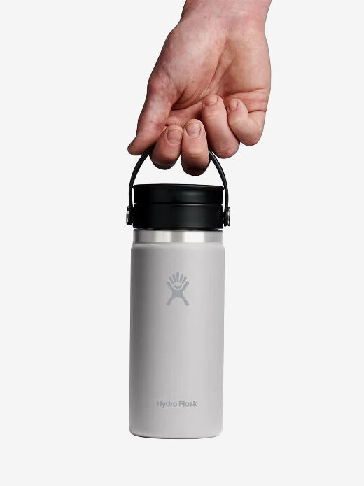 Hydro Flask 16oz Wide Mouth Water Bottle with Flex Sip Lid - Insulated Stainless Steel Vacuum Flask for Hot & Cold Drinks - Perfect for Hiking, Camping, Gym & Outdoor Activities (Birch Color)