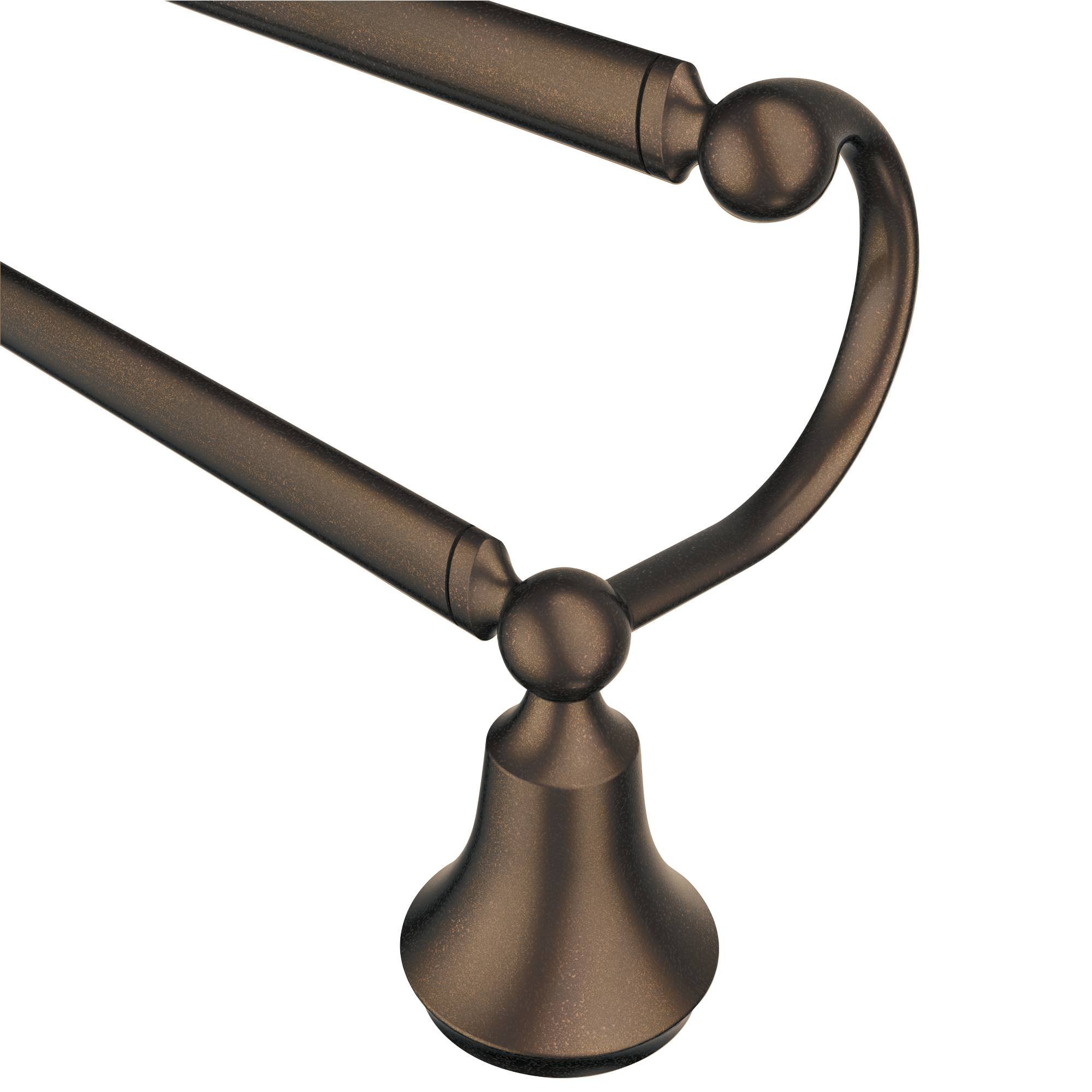 Moen YB5222ORB Wynford 24-Inch Double Towel Bar in Oil Rubbed Bronze - Bathroom Towel Holder for Spa, Hotel, or Home Decor