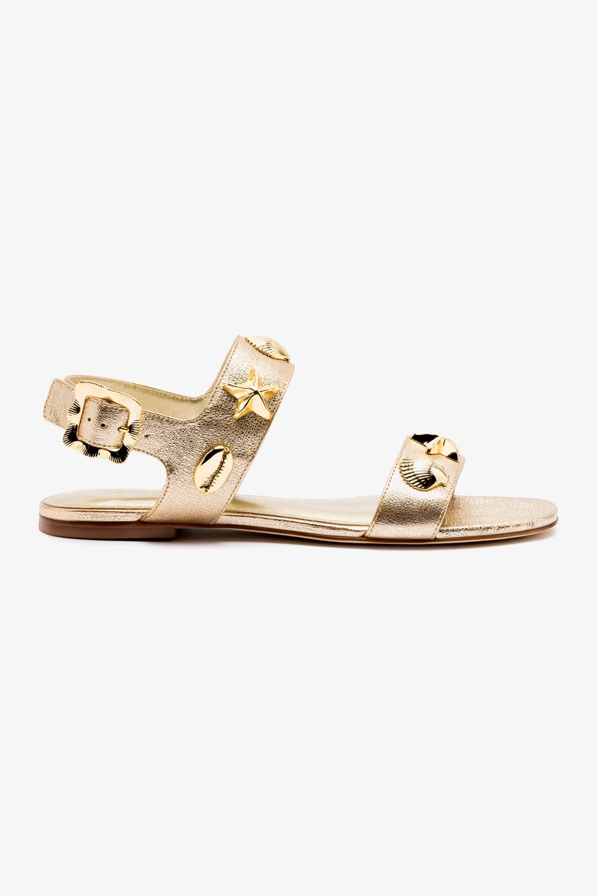 Madison Flat Shoes in Gold Metallic Leather - Women's Comfortable Ballet Flats for Work, Office & Everyday Wear