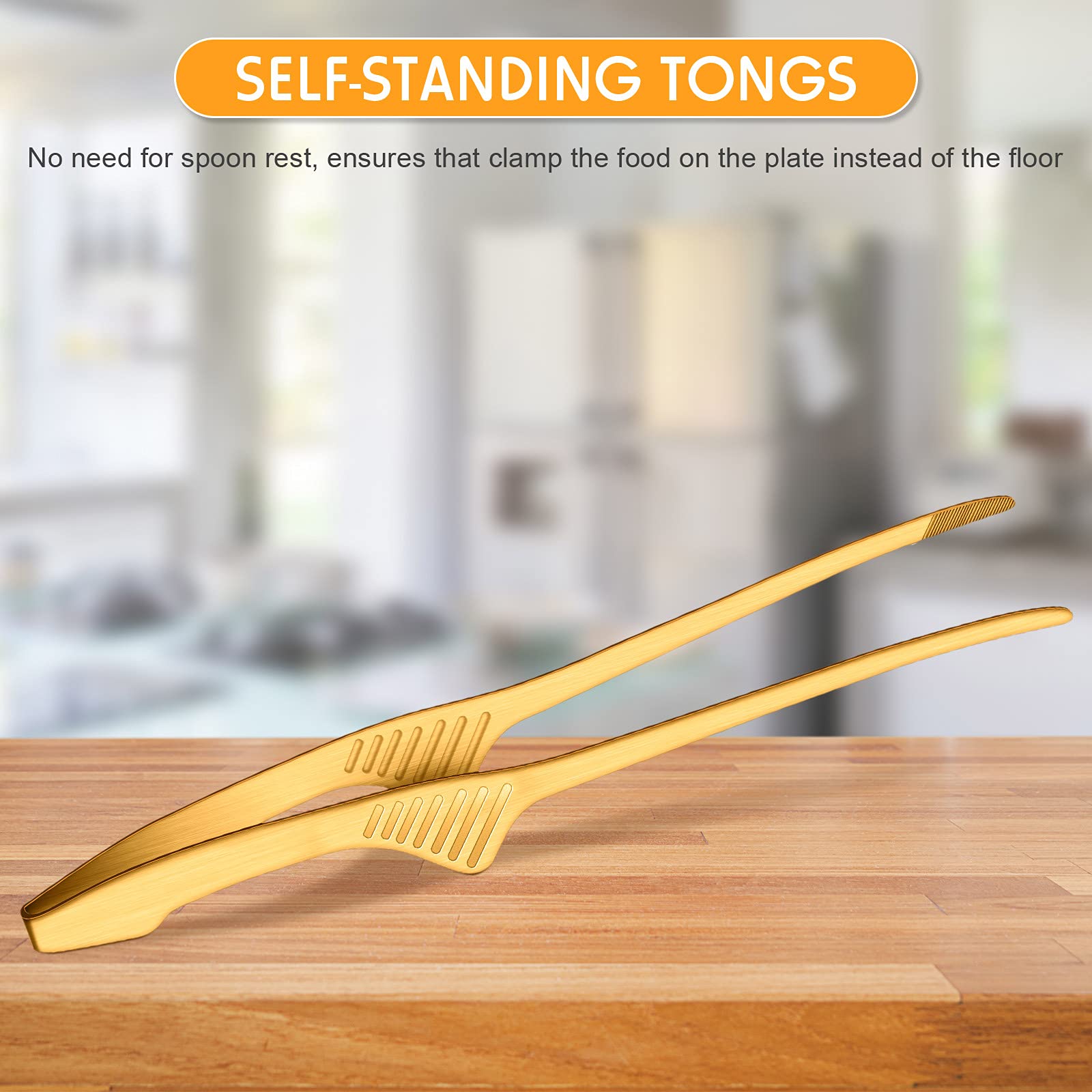 Stainless Steel BBQ Tongs for Korean & Japanese Cooking - Non-Slip Serving Utensils for Grilling, Camping & Buffet (2-Piece Set)