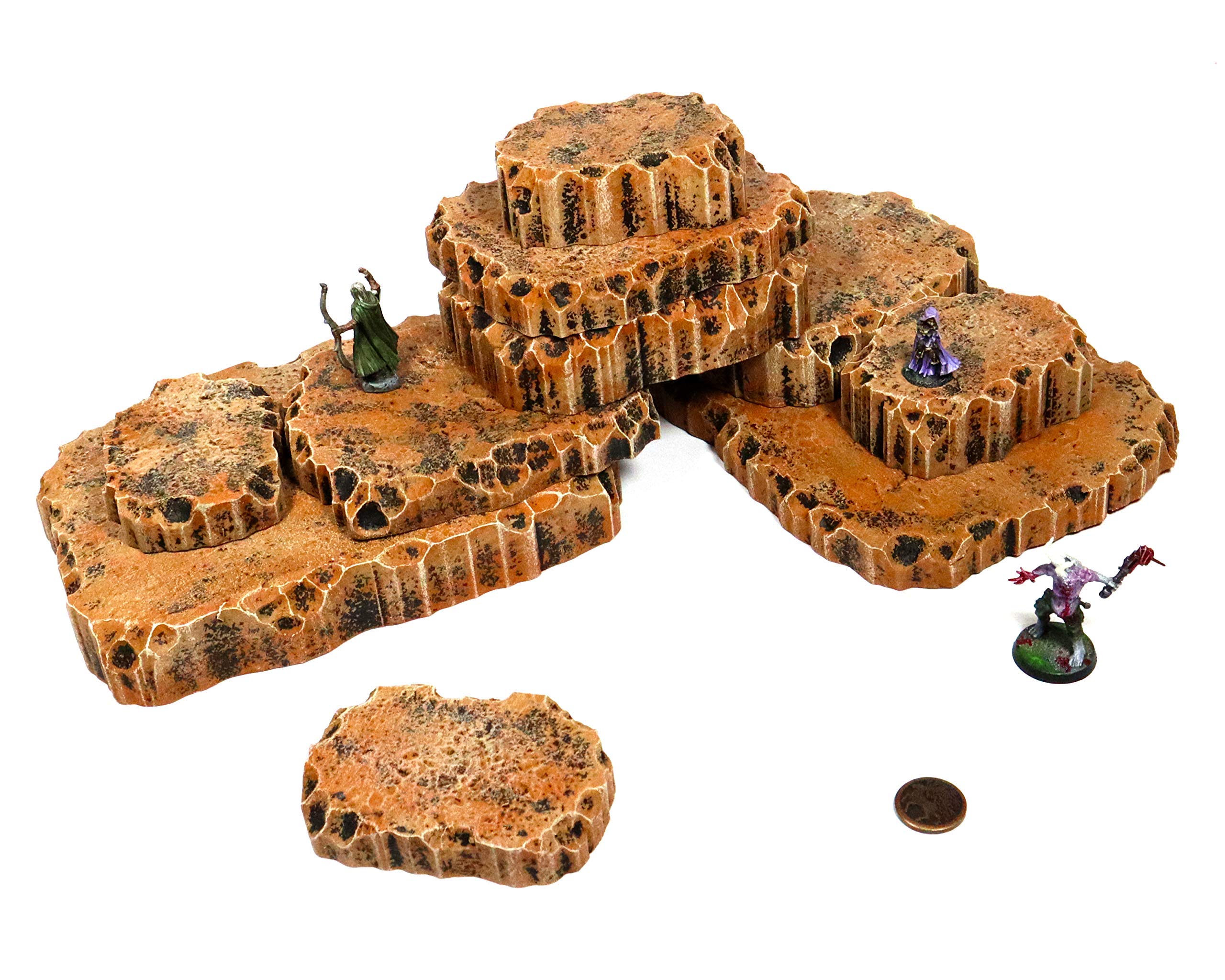 Handmade Earth Toned Stacking Hills Set - Realistic Terrain for Tabletop War Games, D&D, TTRPG & Miniature Wargaming - Perfect for Battlefields, RPG Campaigns & Diorama Displays