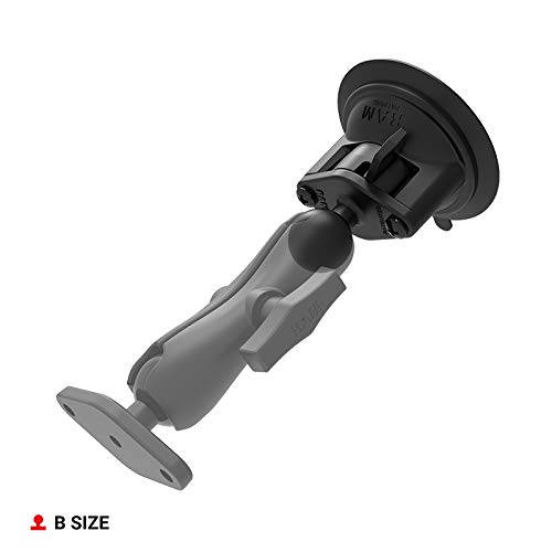 RAM Mounts Twist-Lock Suction Cup Base with Ball RAM-B-224-1U for Windshield Mounting in Cars and Trucks, B Size 1
