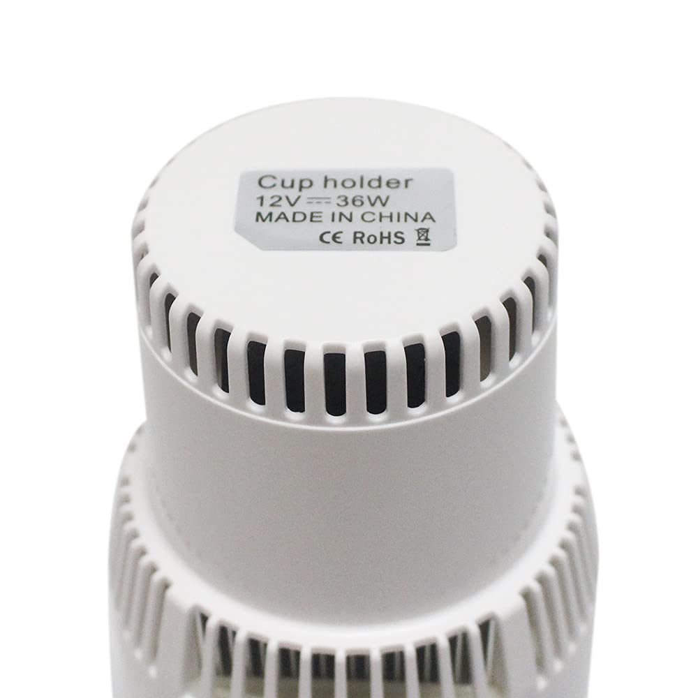 Auto Car Cup Holder Heater & Cooler - 12V Smart Temperature Control for Coffee, Beverage, Milk - White & Silver - Perfect for Road Trips, Commuting & Office Use