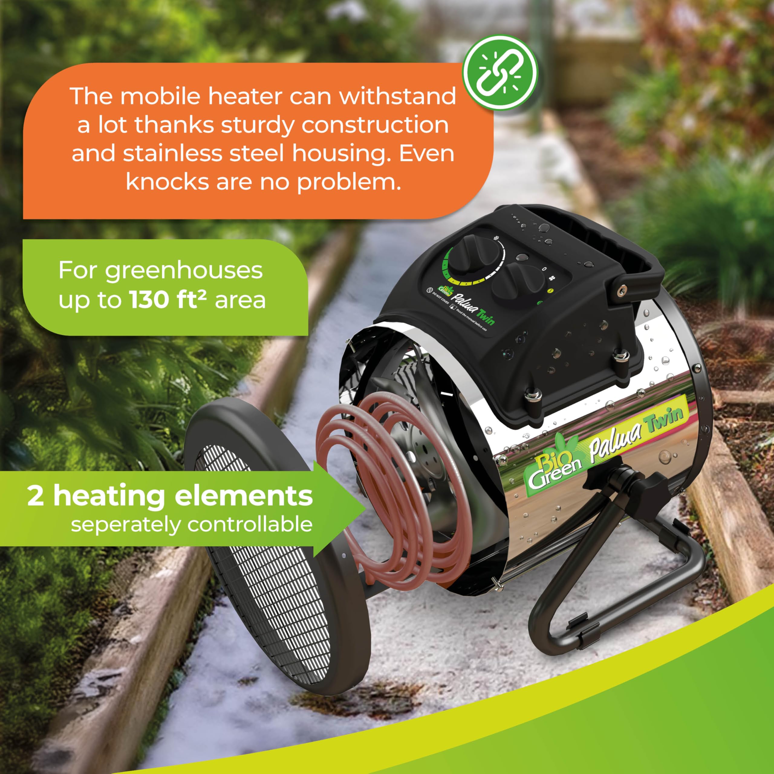 PAL 2.0/USDT Palma Greenhouse Heater with Digital Thermostat - 1500W Fast Heating for Indoor Grow Tents, Greenhouses, Garages & Outdoor Use - Energy Efficient 11