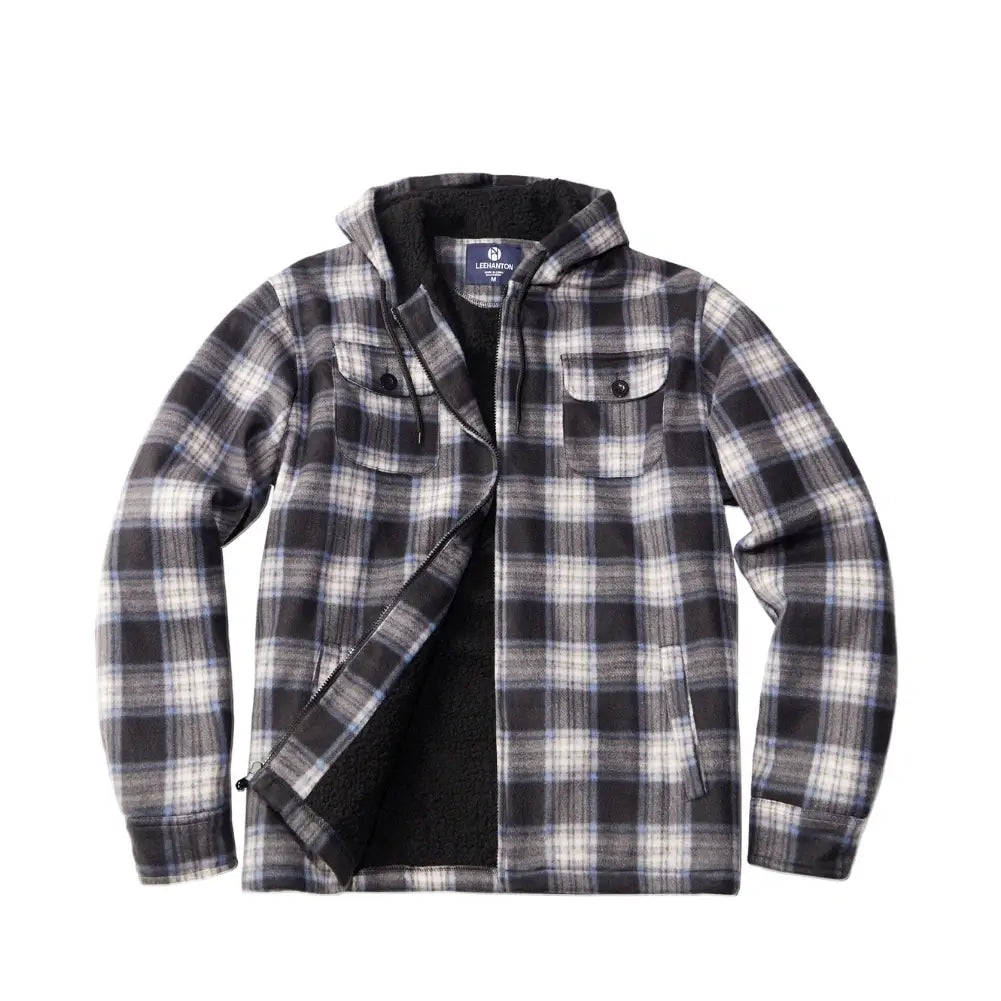 Men's Plaid Sherpa Lined Jacket - Warm Winter Flannel Shirt Jacket for Outdoor Activities & Casual Wear