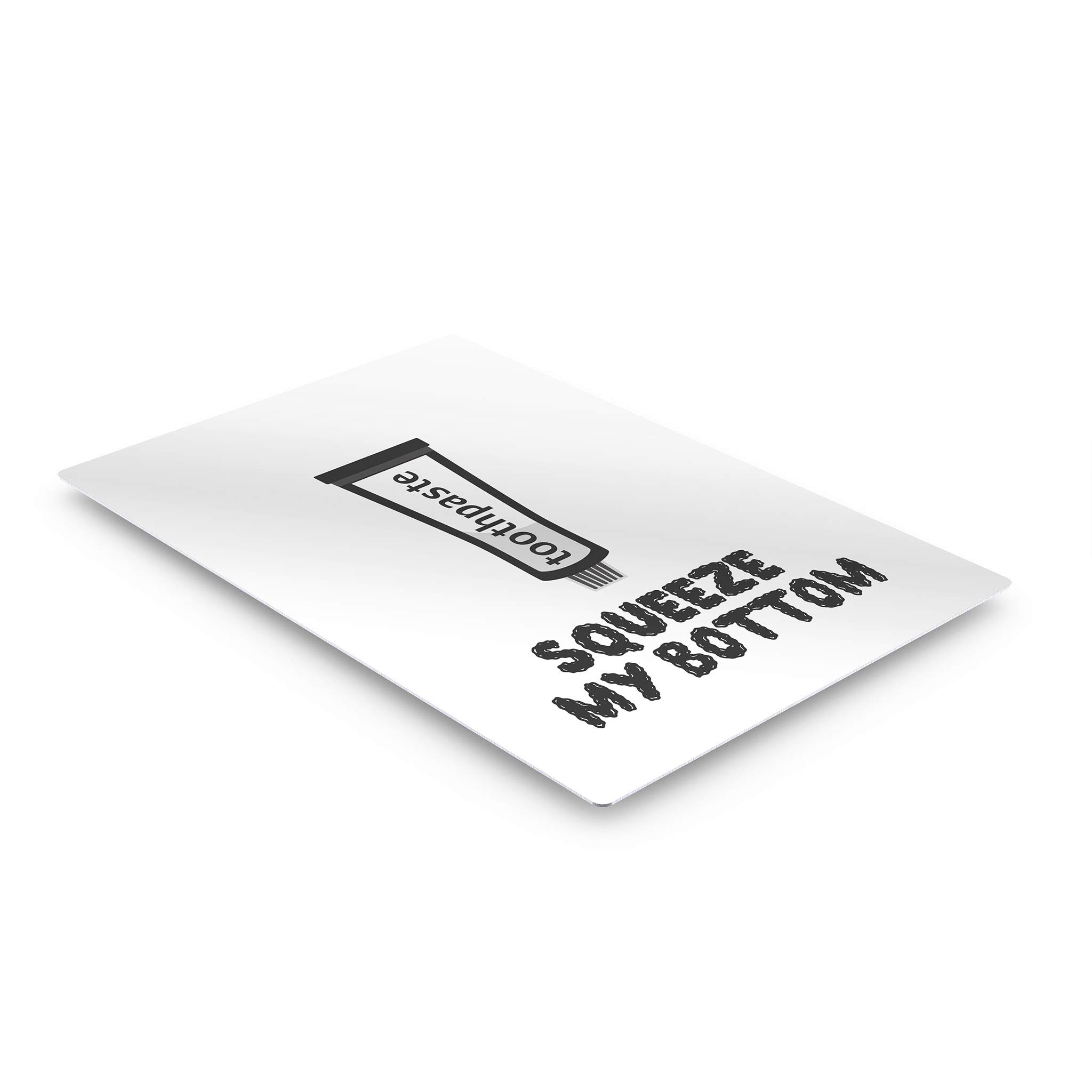 Funny Bathroom Sign - Squeeze My Bottom Quote Metal Print Wall Art | Ready to Hang Bathroom Decor (17x11 Inch) | Humorous Toilet Wall Decor for Home & Office | Made in USA | Perfect for Powder Rooms, Guest Baths & Apartment Decor