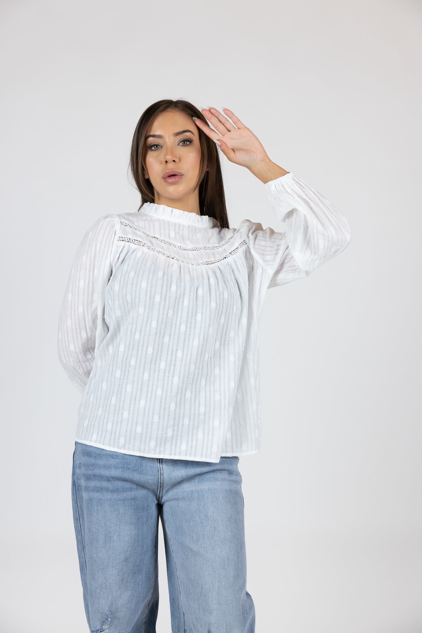 Cosima Detailed Blouse Women's Elegant Floral Print Top - Perfect for Office Wear, Date Night & Special Occasions