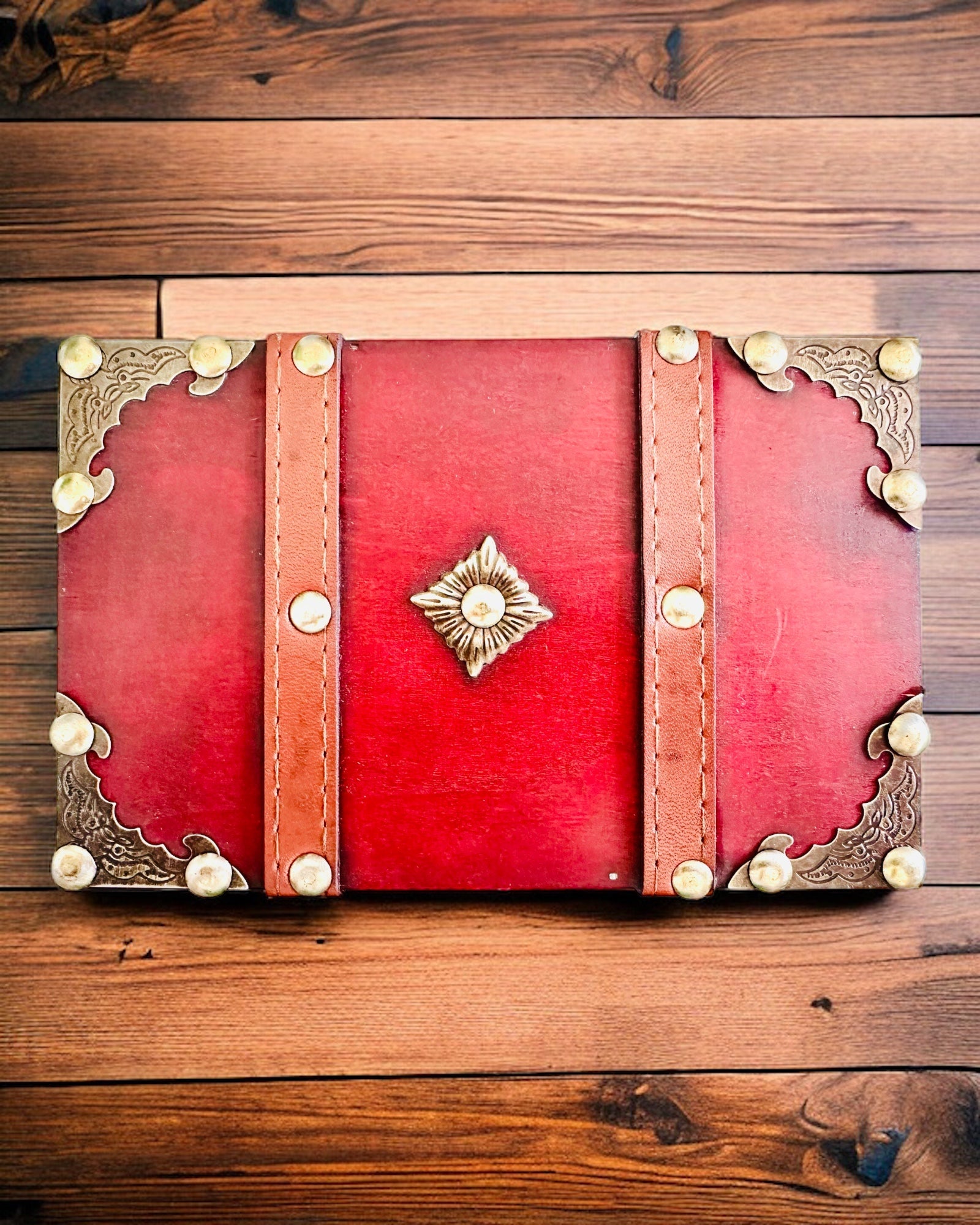 Vintage Pirate Treasure Chest Wooden Box for Jewelry & Trinkets - Perfect for Costume Accessories, Home Decor, and Gift Storage