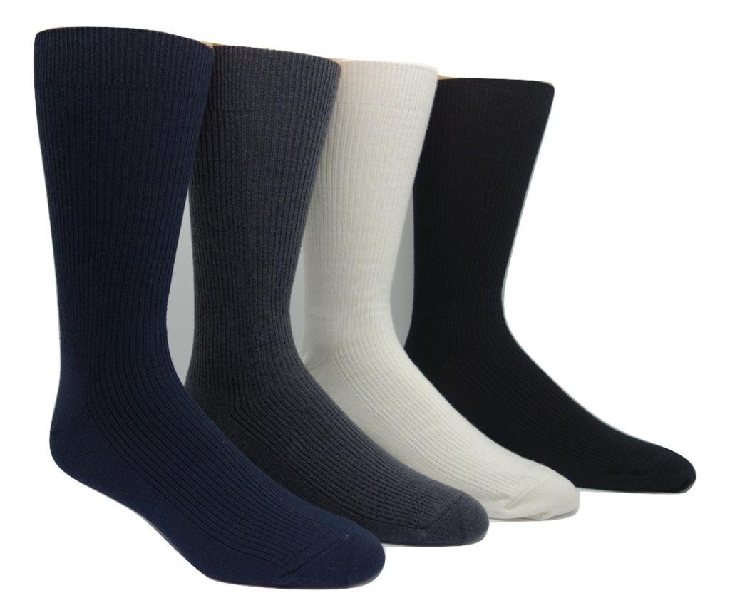 J.B. Field's Premium Men's Cashmere Ribbed Dress Socks - Ultra Soft & Warm Winter Socks for Business, Office & Formal Occasions (1 Pair)