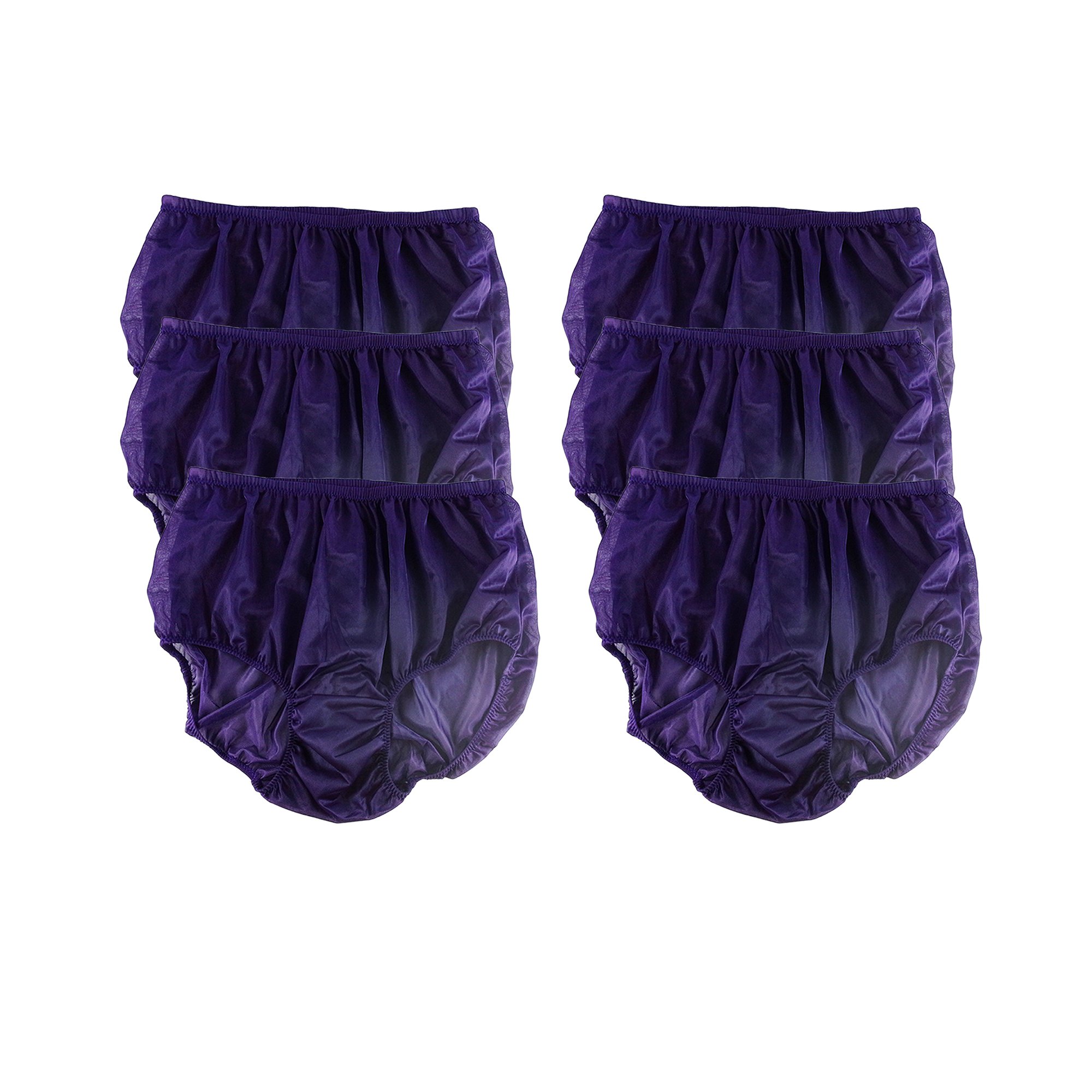 NSC3 Deep Blue Women's Plus Size High Waist Briefs - 6 Pack Silky Nylon Underwear Set | Comfortable Lingerie for Everyday Wear & Special Occasions