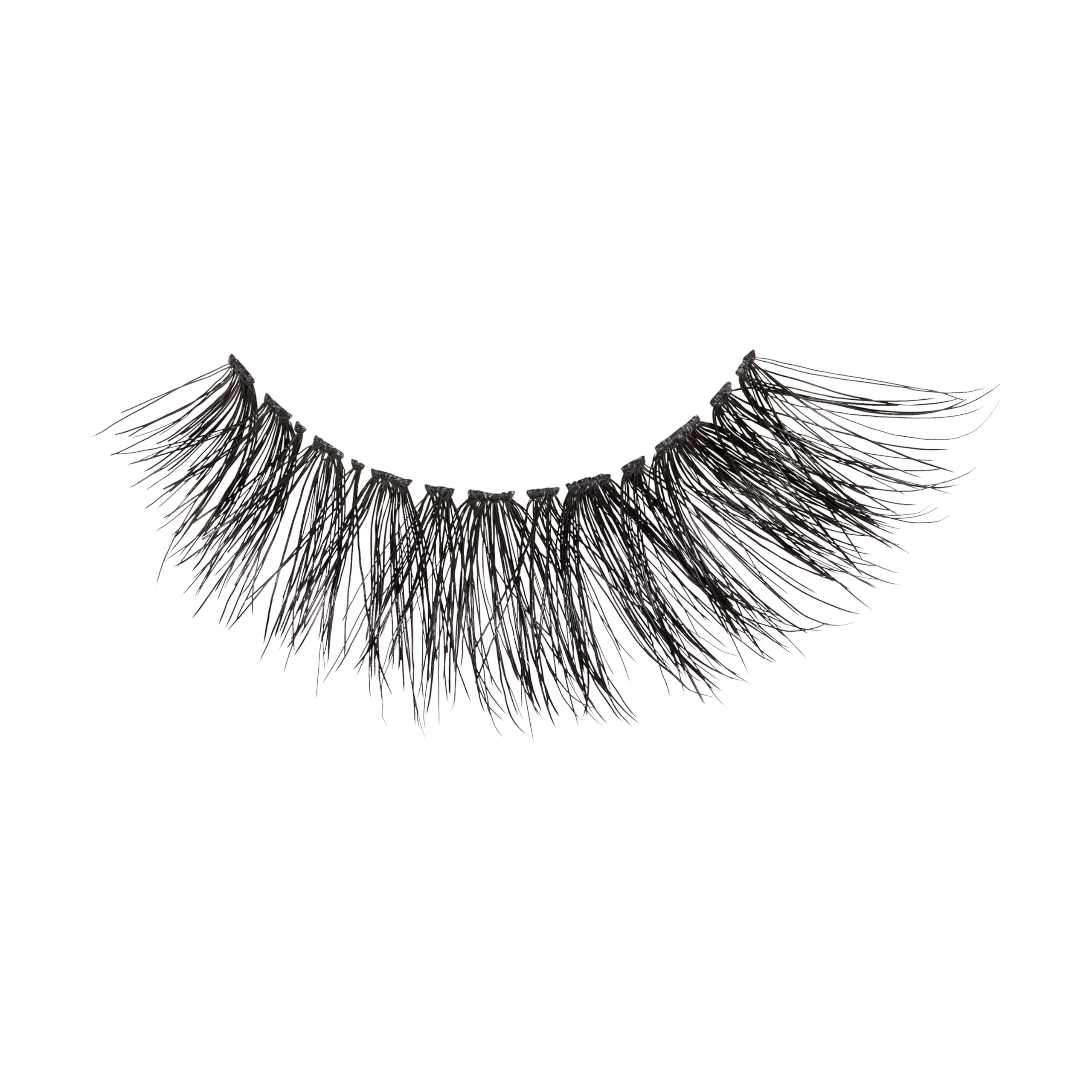 KISS imPRESS False Eyelashes - Sassy Wispy Lash Clusters (12mm-14mm) | 12-Piece Pre-Bonded Falsies | Contact Lens Friendly & Reusable | Easy to Apply for Everyday Glam & Special Occasions