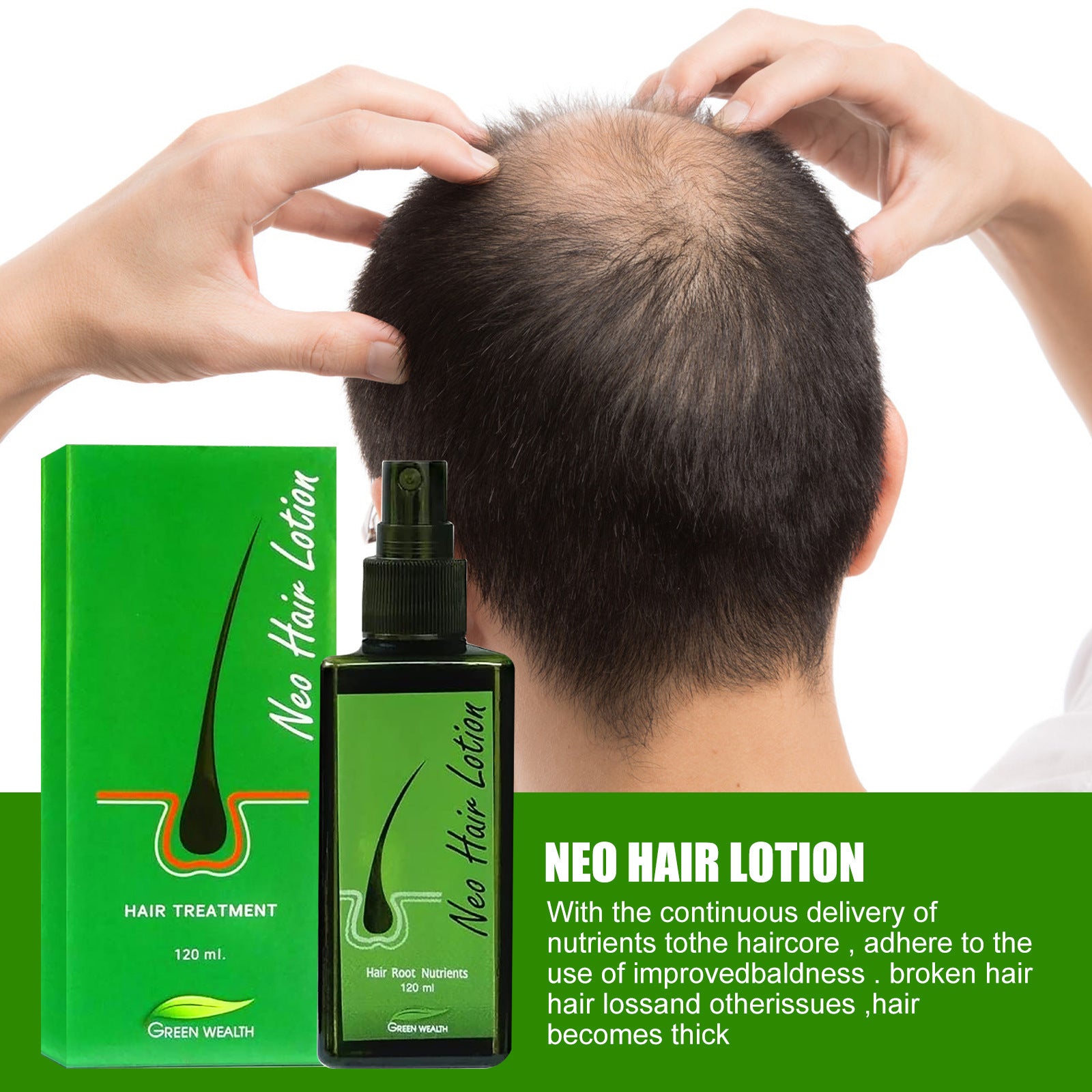 Hair Growth Lotion Spray for Thicker, Longer Hair - Nourishing Treatment for Hair Loss Prevention & Scalp Care - Perfect for Daily Use at Home or Salon