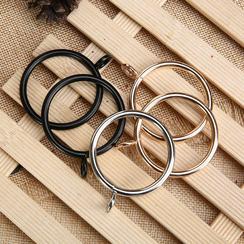 Kara Roman Metallic Curtain Rings - 20 Pack | Decorative Drapery Hooks for Living Room, Bedroom & Window Treatments