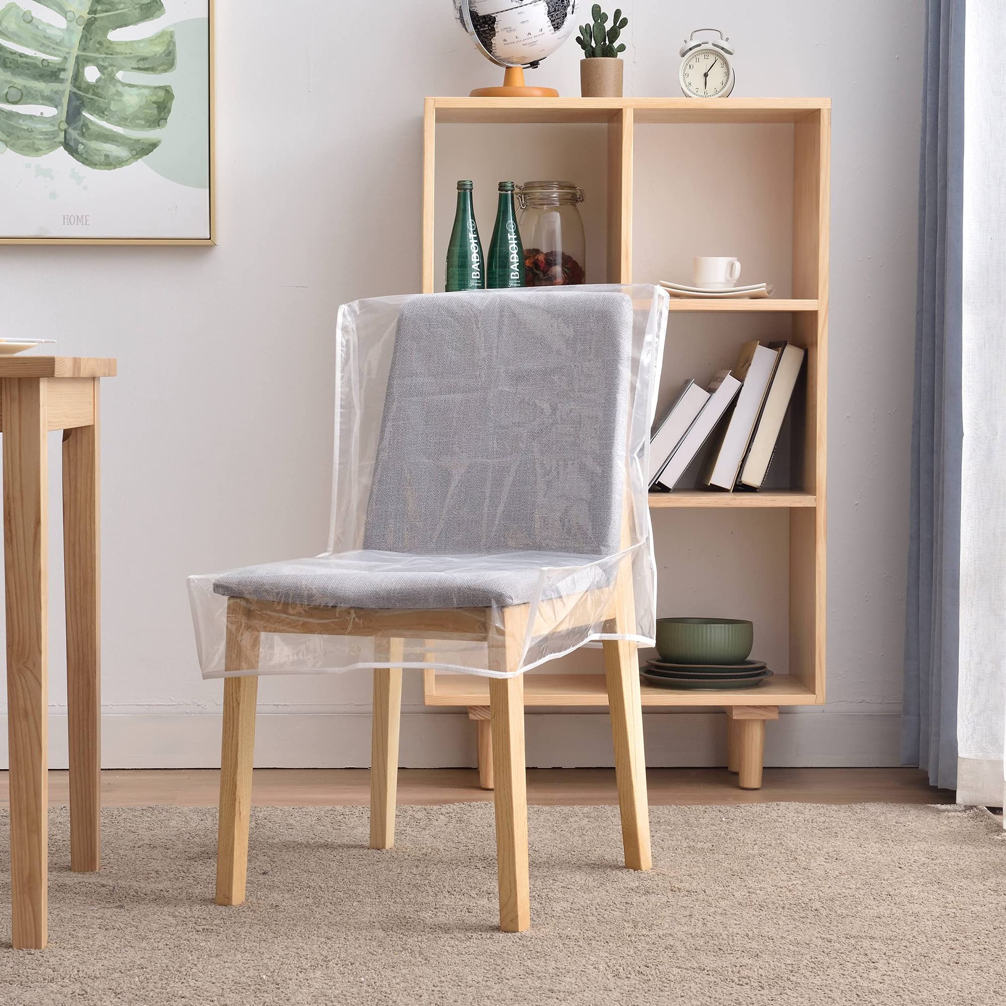 Clear PVC Waterproof Dining Chair Covers with Backrest - 4 Pack Plastic Seat Protectors for Stains, Spills & Dust - Perfect for Kitchen, Restaurant, Party & Home Use