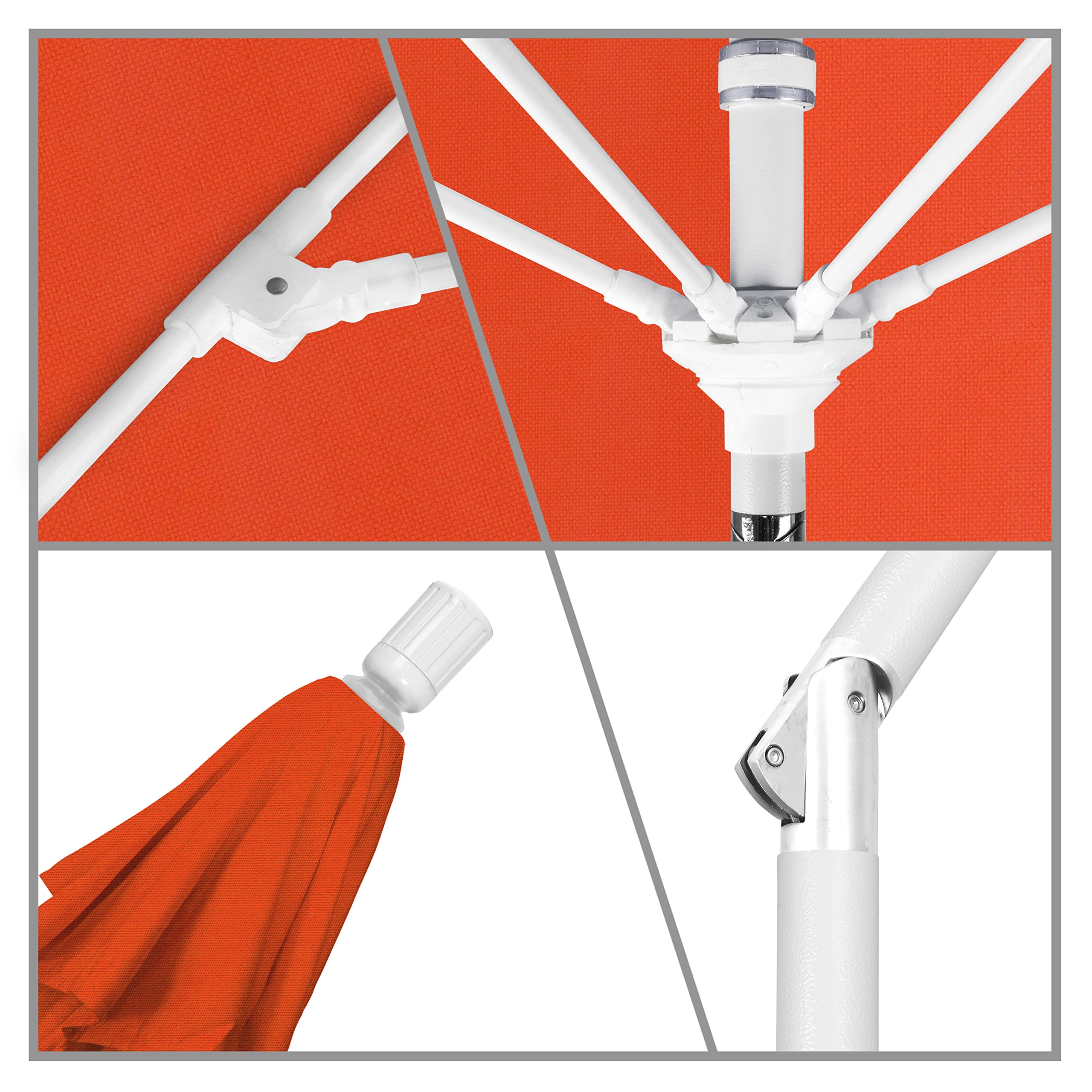 9' Round California Umbrella with Aluminum Pole & Fiberglass Ribs - Outdoor Patio, Garden, Poolside, and Beach Shade Solution