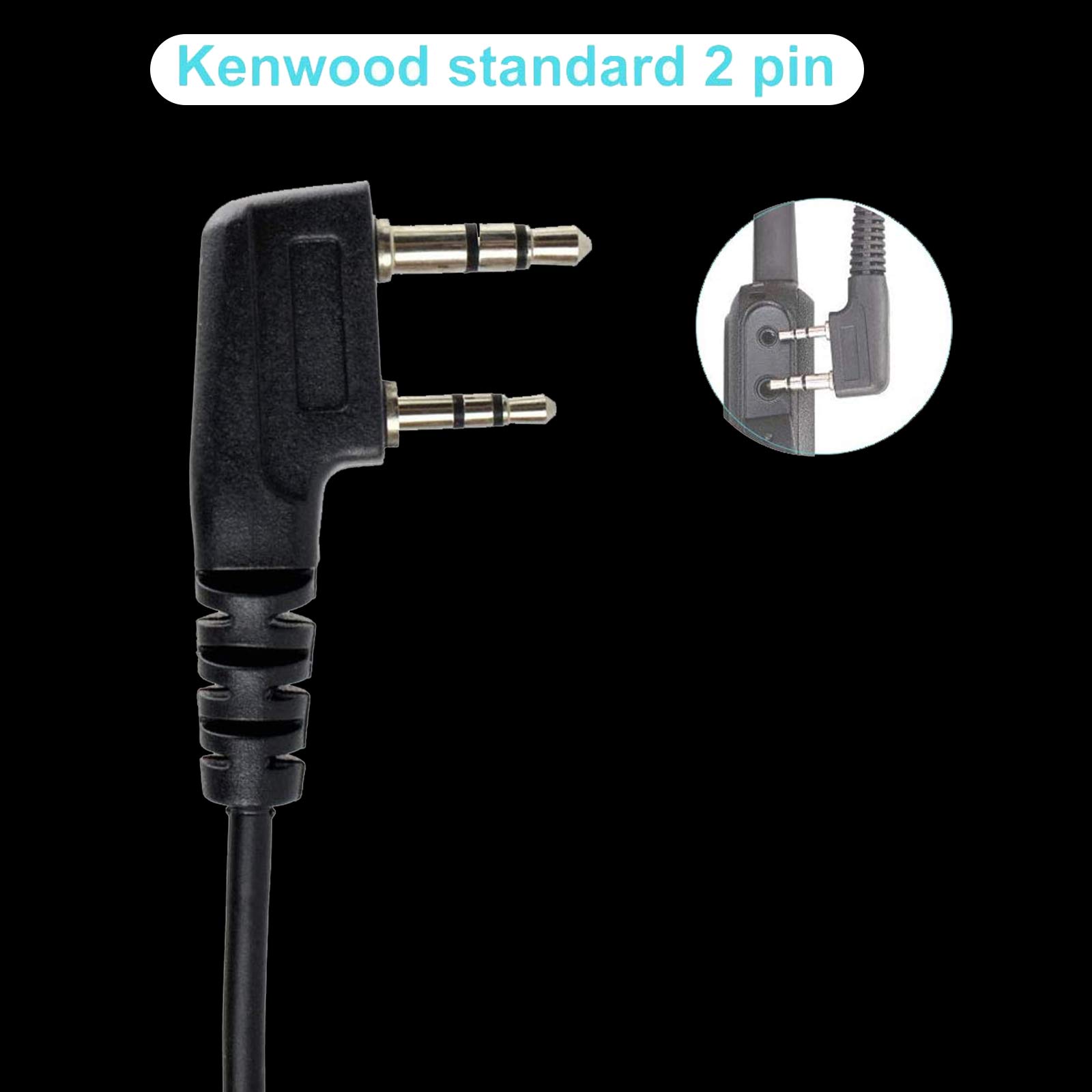 Retevis Handheld Microphone with PTT Button & Speaker - 2 Pin Walkie Talkie Accessory for RT22 RT24 RT27 RT7 RT5R RT5RV Kenwood PUXING WOUXUN TYT HYT BAOFENG POFUNG Radios (1 Pack) - Perfect for Outdoor Adventures, Security Work & Emergency Communication