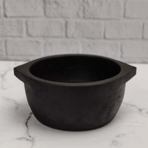 Premium Treated Soapstone Cookware Kalchatti - Traditional Indian Stone Pot for Healthy Cooking, Perfect for Stews, Curries & Slow Cooking